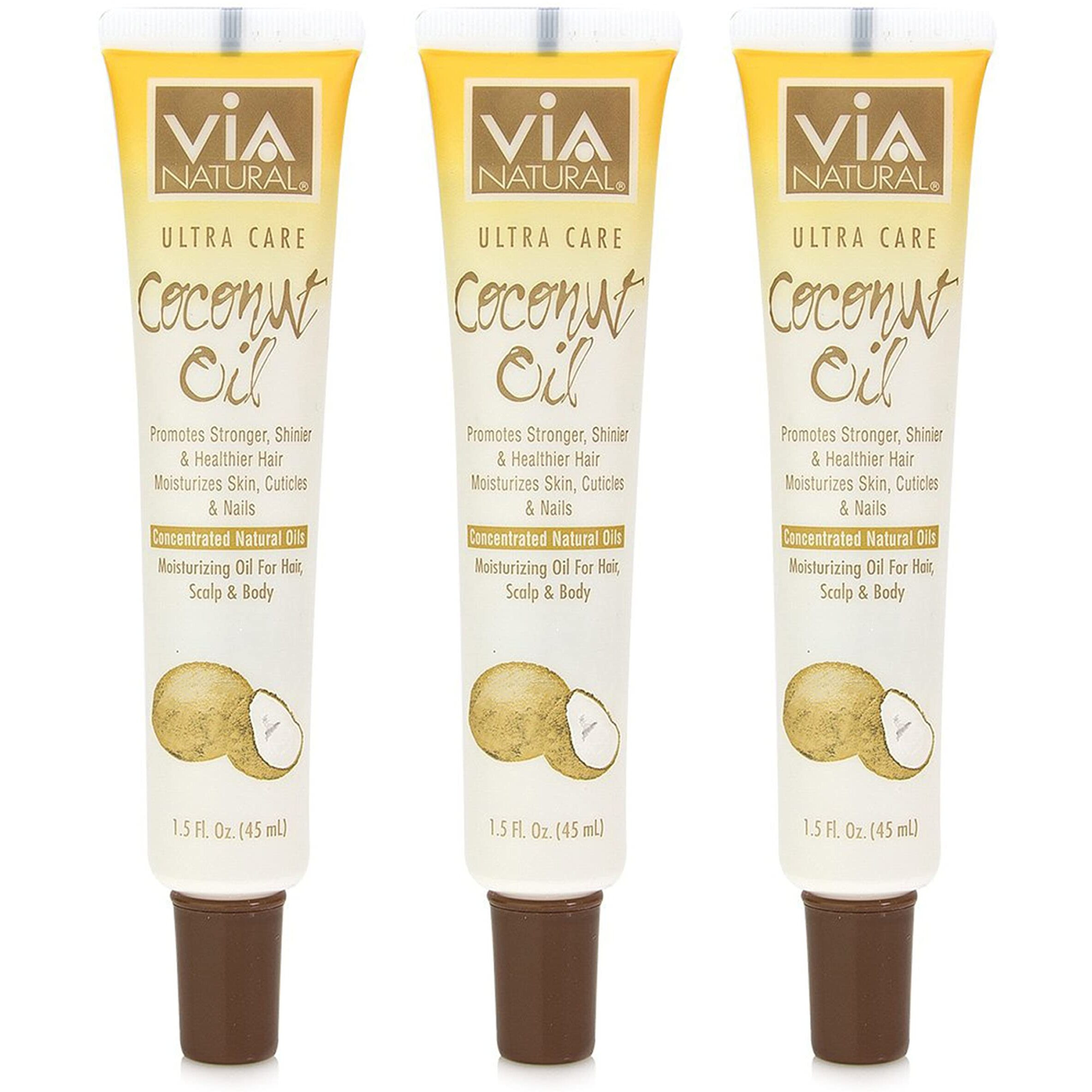 Via Natural Ultra Care Coconut Oil Concentrated Natural Oil 1.5 Oz (Pack Of 3)