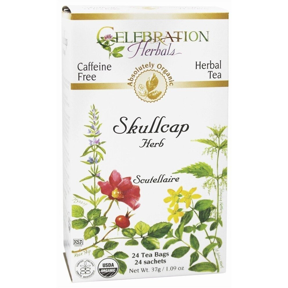 Celebration Herbals - Organic Skullcap Herb Herbal Tea - 24 Tea Bags