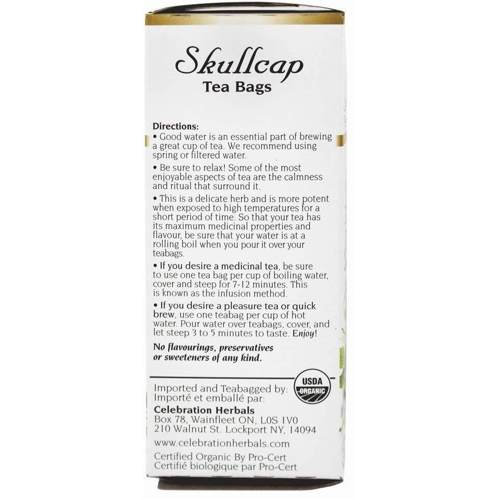Celebration Herbals - Organic Skullcap Herb Herbal Tea - 24 Tea Bags
