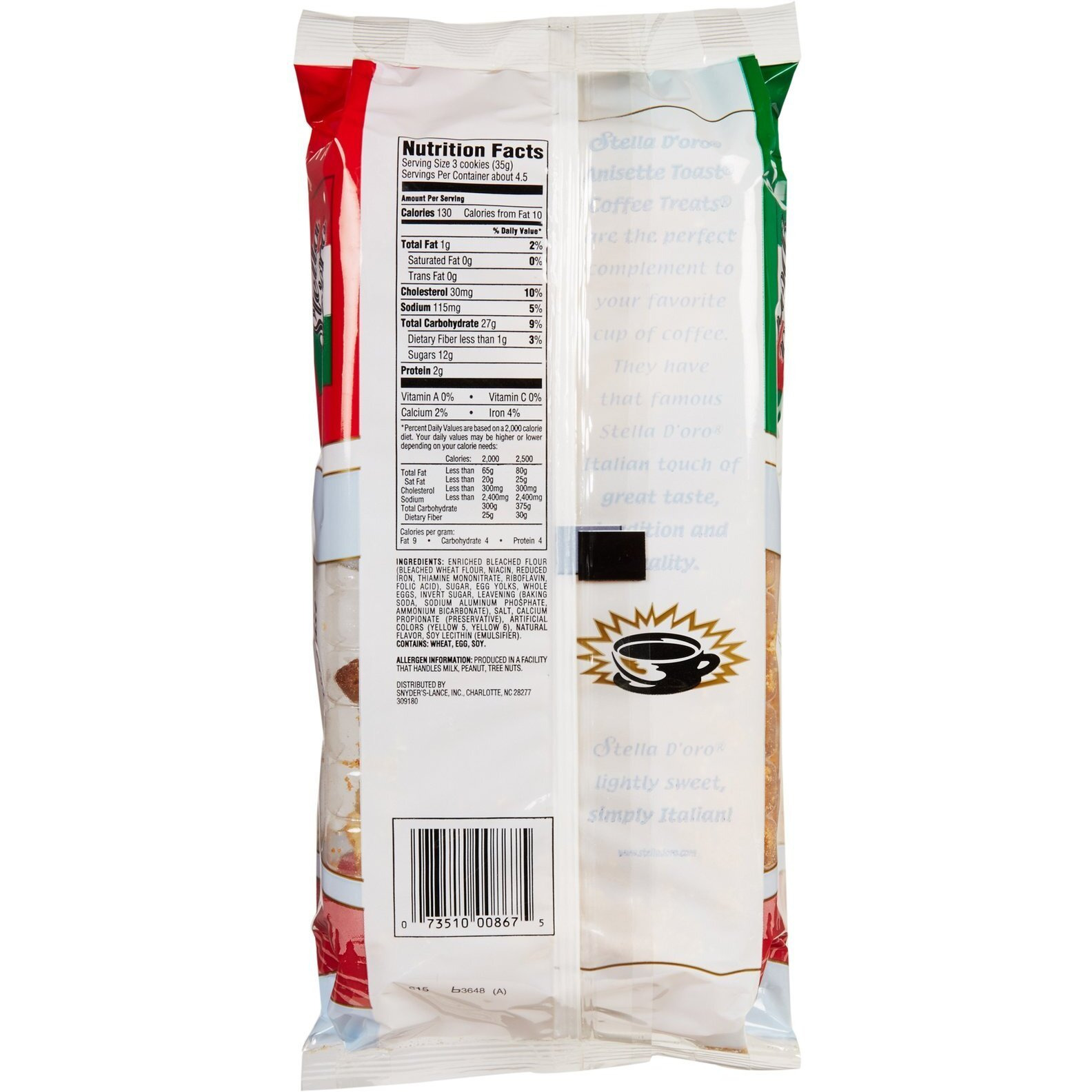 Stella D'Oro Anisette Toast Coffee Treats - 5.7 Oz