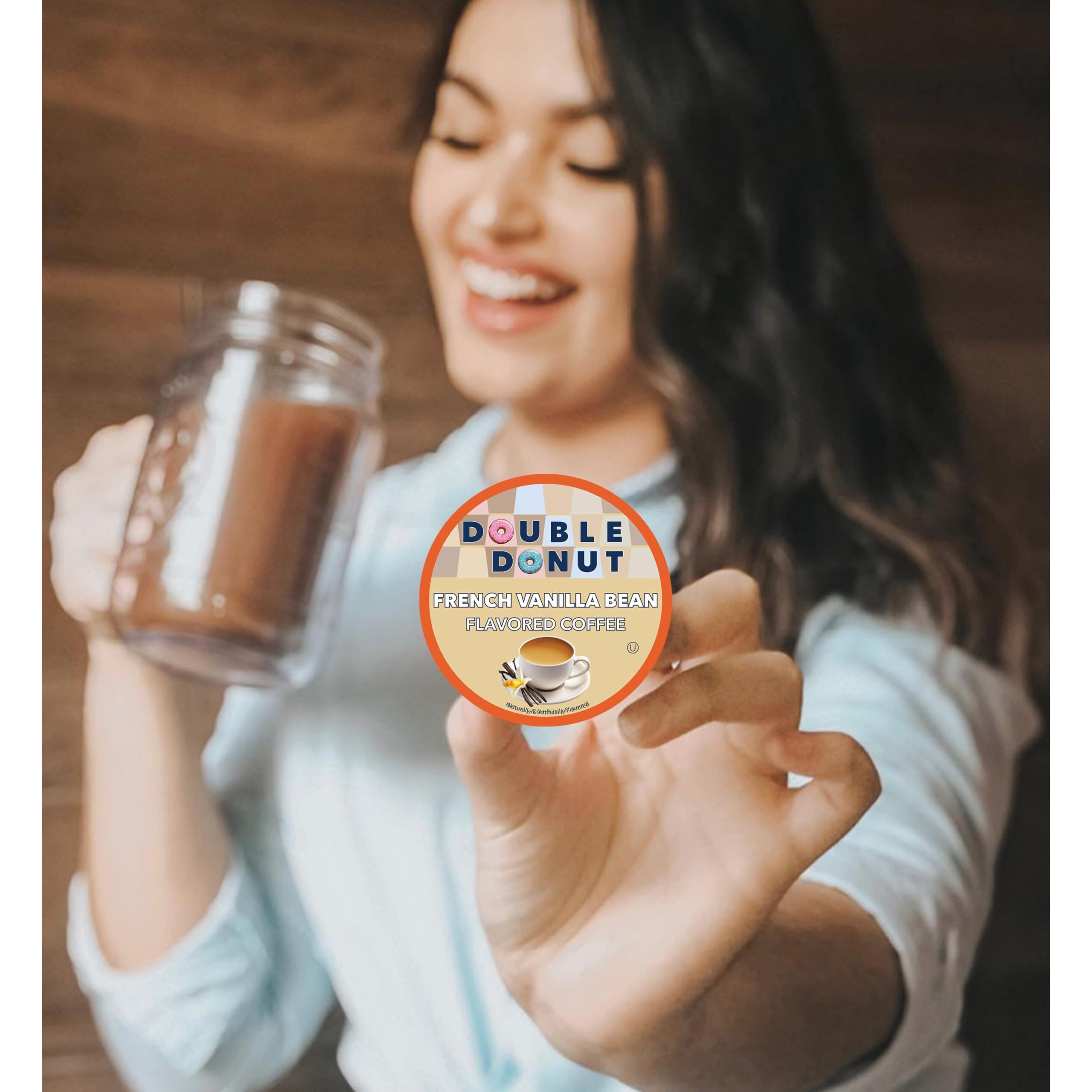 French Vanilla Coffee Medium Roast Flavored Coffee Pods For Keurig K Cups Makers From Double Donut, 80 Count (Pack Of 1)