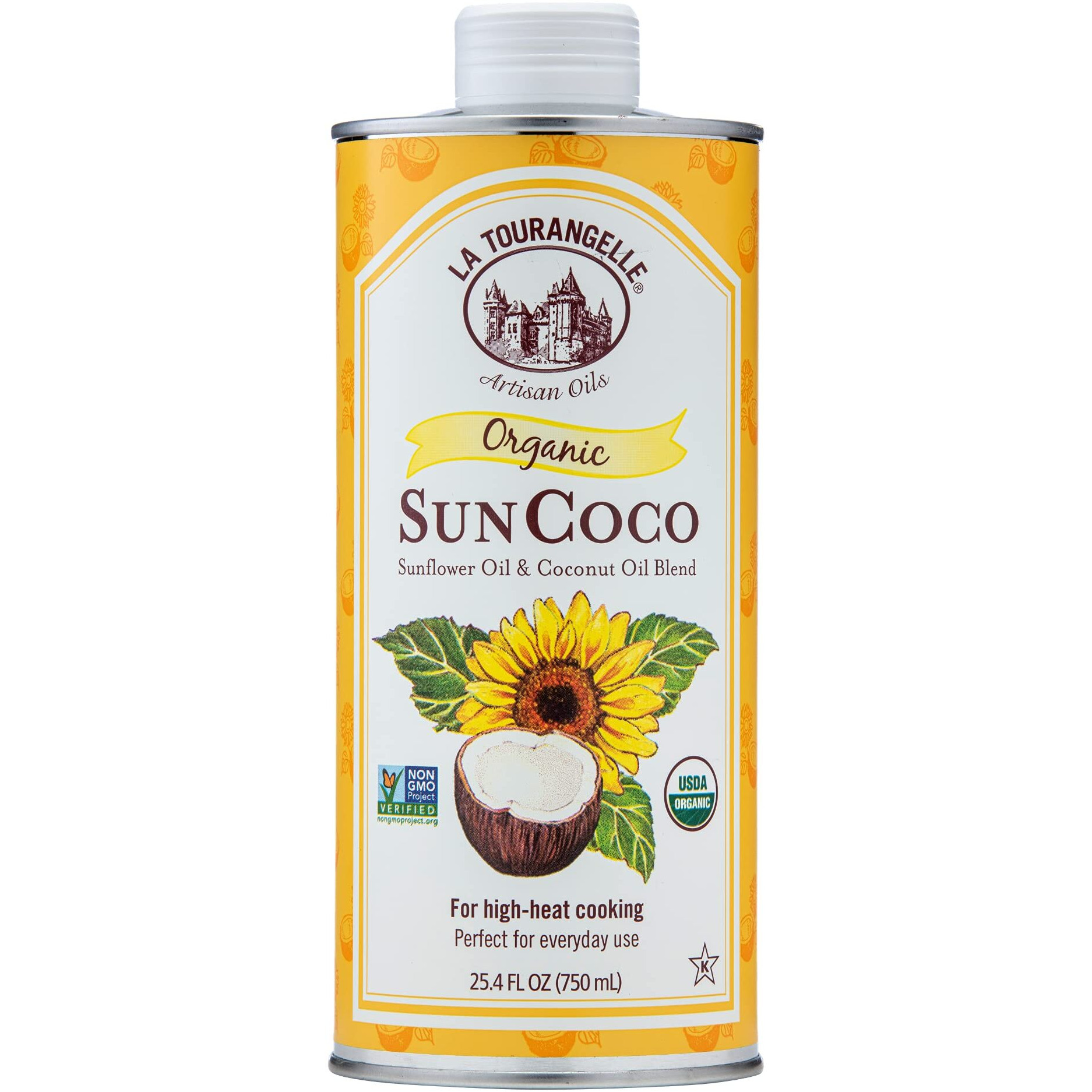 La Tourangelle, Organic Sun Coco Oil, Unique Blend Of Organic High-Oleic Sunflower Oil And Organic Refined Coconut Oil, Heat Heat Cooking And Diy Beauty, 25.4 Fl Oz