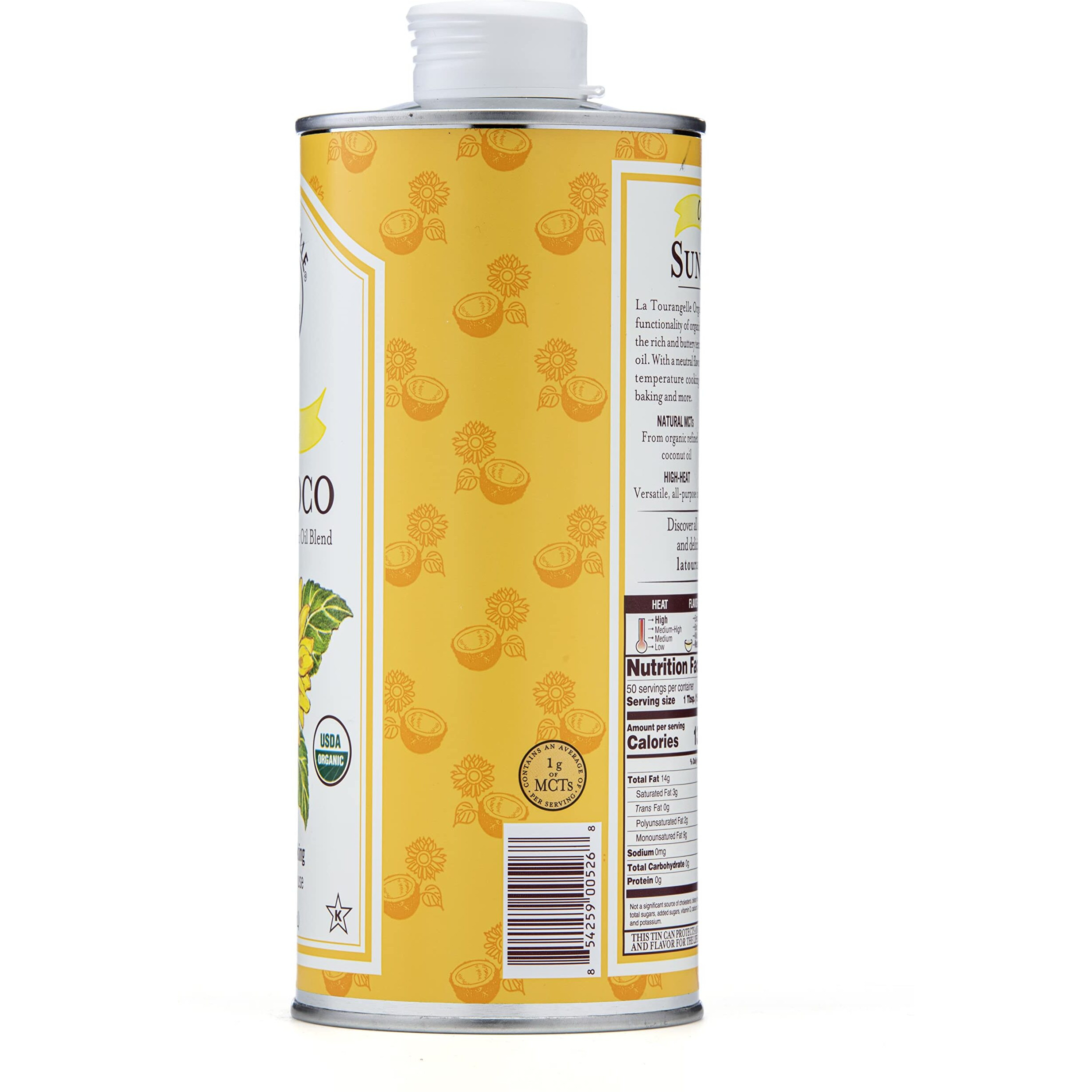 La Tourangelle, Organic Sun Coco Oil, Unique Blend Of Organic High-Oleic Sunflower Oil And Organic Refined Coconut Oil, Heat Heat Cooking And Diy Beauty, 25.4 Fl Oz