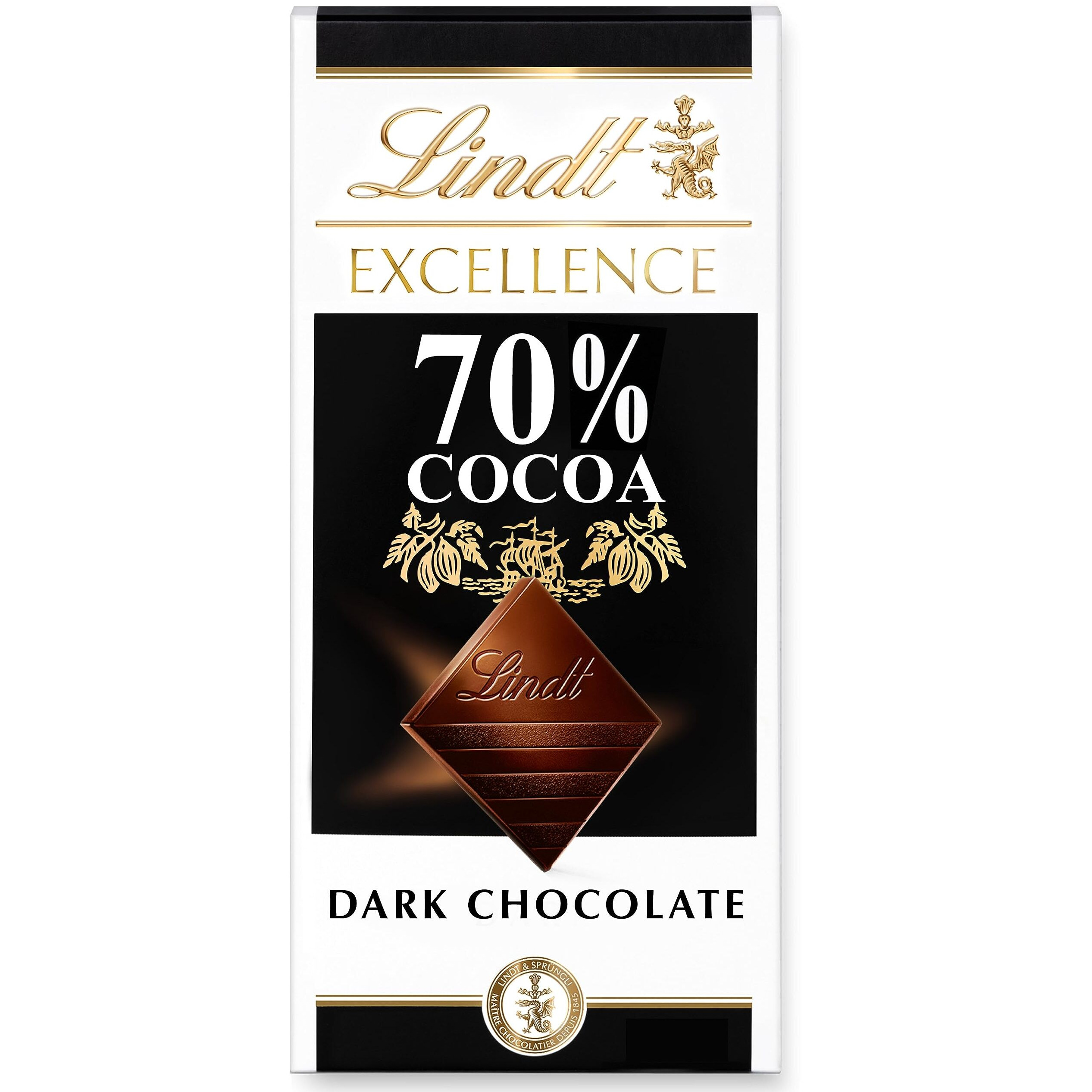 Lindt Excellence 70% Cocoa Dark Chocolate Candy Bar, Dark Chocolate, 3.5 Oz. Bar