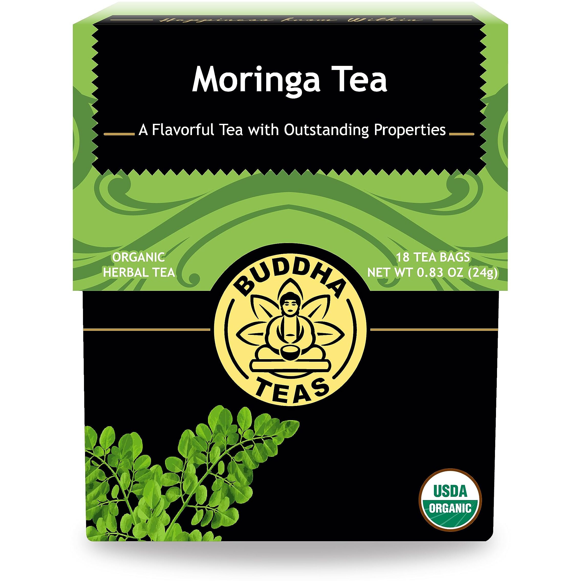 Organic Moringa Oleifera Tea - Kosher, Caffeine Free, Gmo-Free, Bleach Free Tea Bags, 18Count