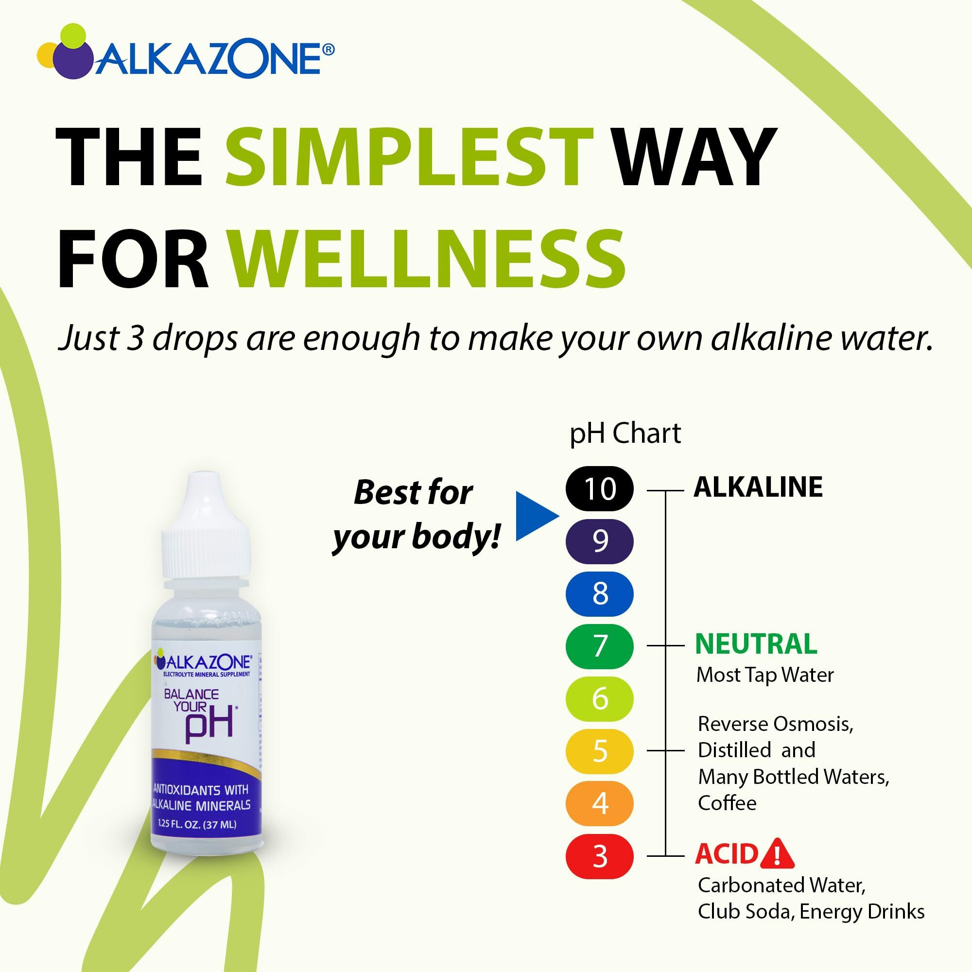 Alkazone Balance Your Ph, Antioxidants Alkaline Mineral Drops, Single 1.25 Oz Pack, Portable, Yields 10 Gallons Of Alkaline, Antioxidant Water, Unflavored, Ph Balance, Hydration