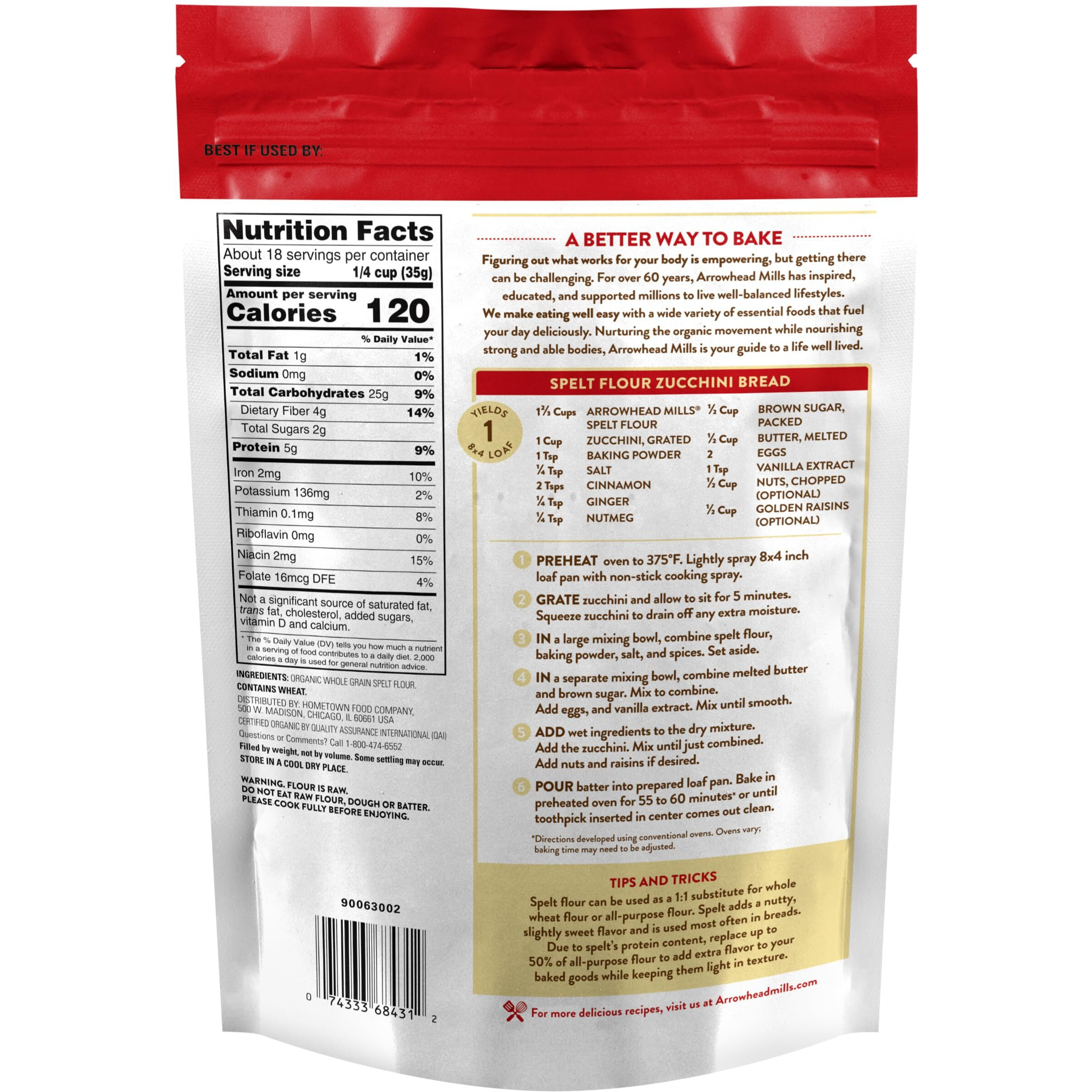 Arrowhead Mills Organic Spelt Flour, 22 Oz Bag