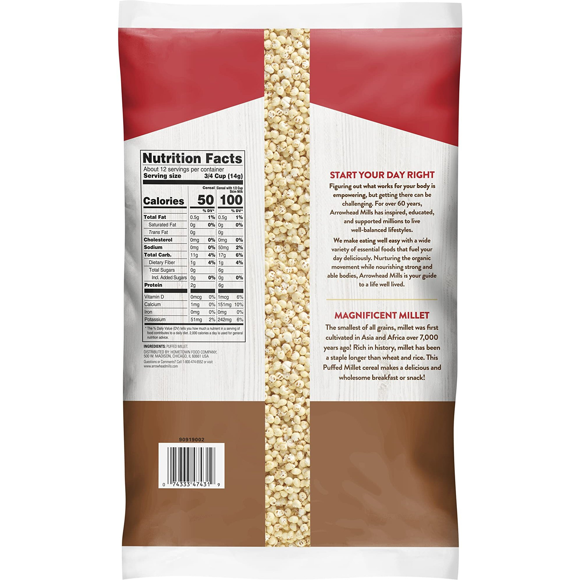 Arrowhead Mills Puffed Millet Cereal, 6 Oz Bag