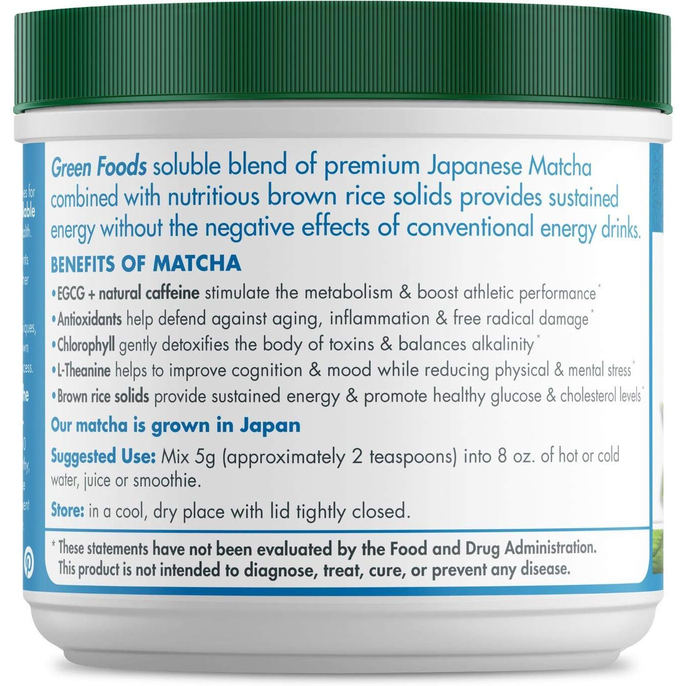 Green Foods Organic Ceremonial Grade Matcha Green Tea From Japan 5.5Oz