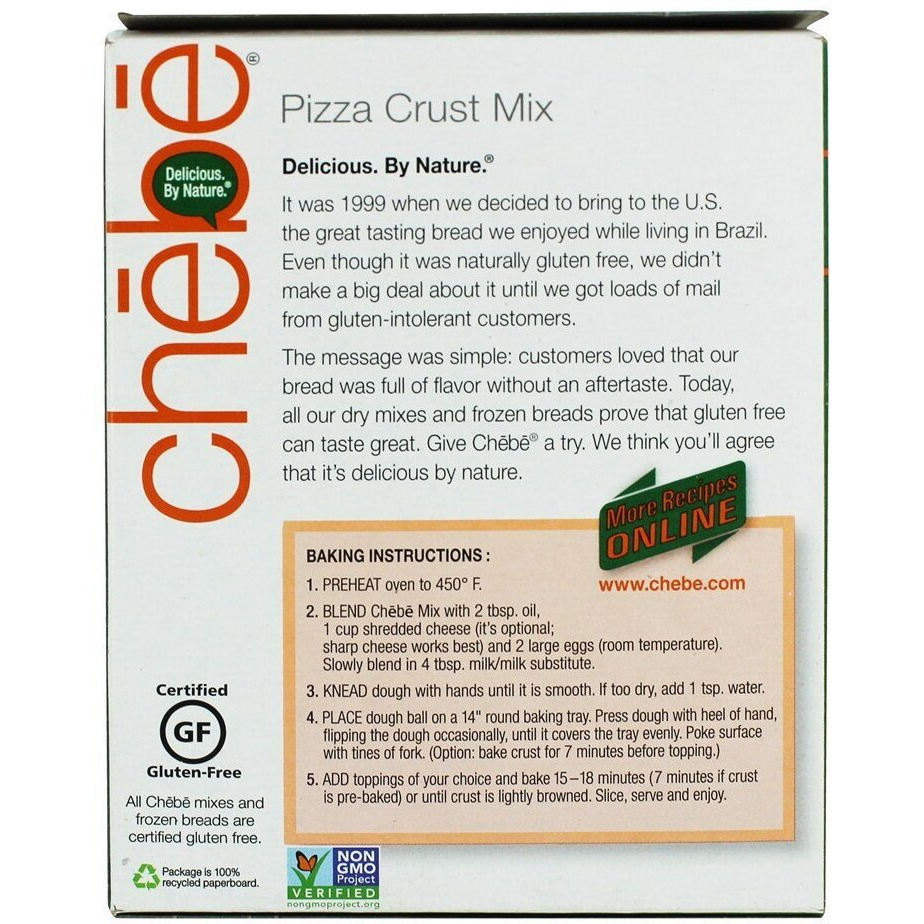 Chebe Bread Pizza Crust Mix, Gluten Free, 7.5-Ounce Box (Pack Of 8)