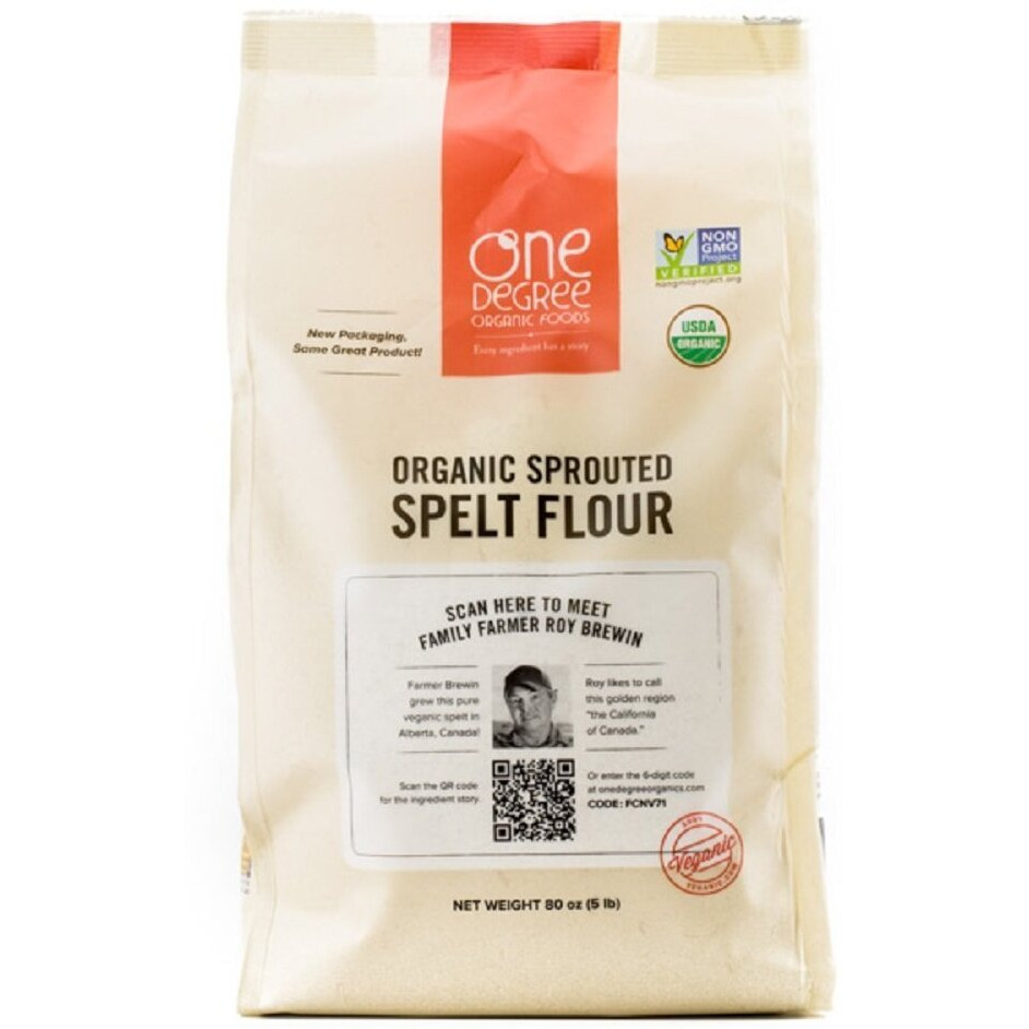One Degree Organic Foods Sprouted Spelt Flour, 80 Ounce
