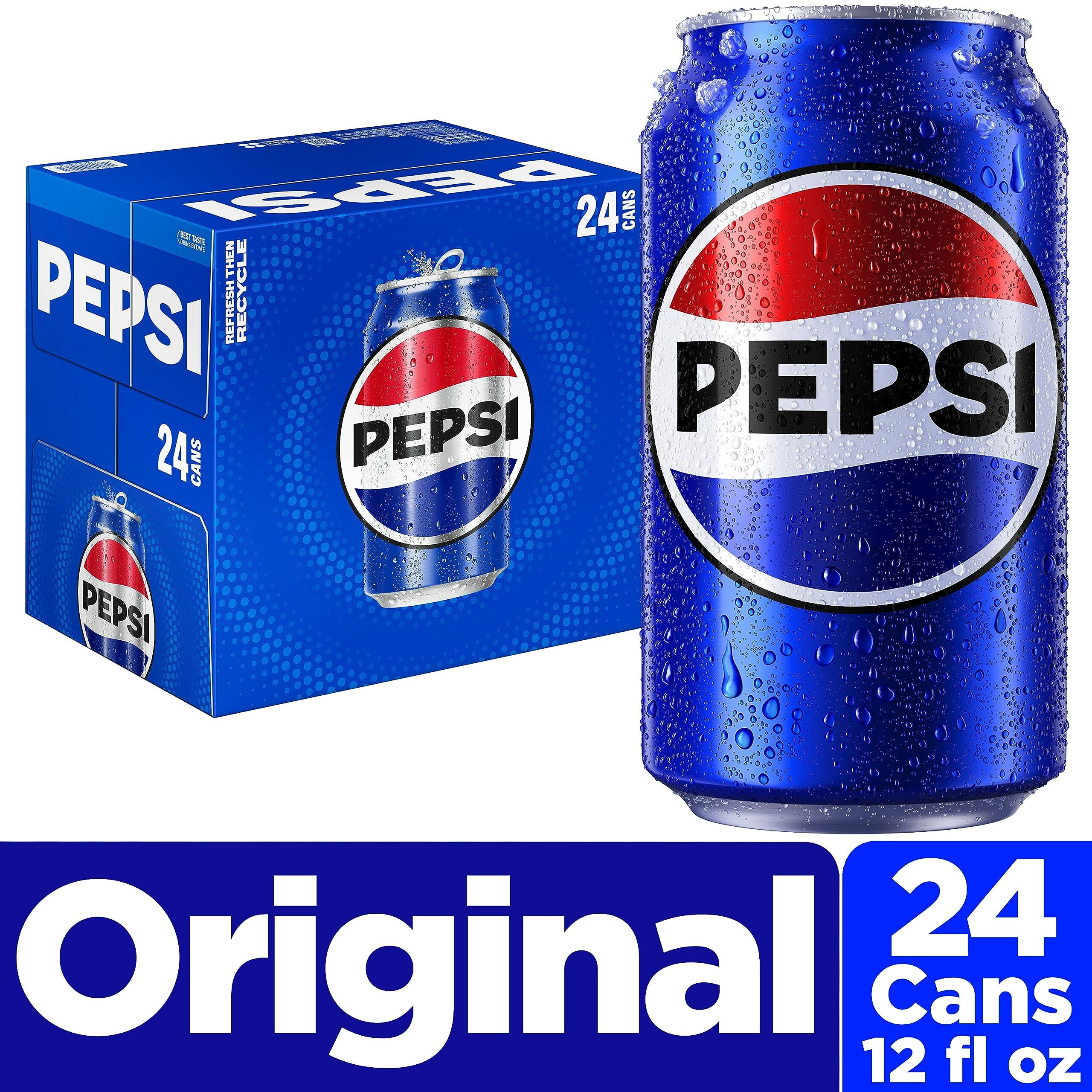 Pepsi Cola Soda, 12Oz Cans, 24 Pack