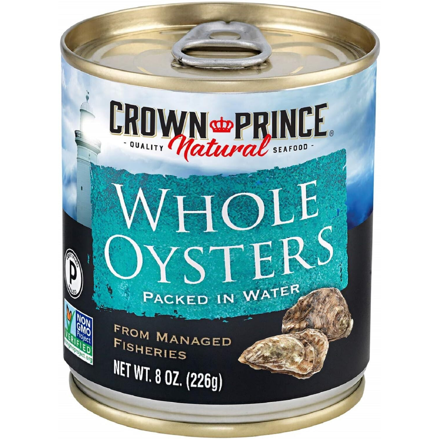 Crown Prince Natural Whole Boiled Oysters, 8-Ounce Cans (Pack Of 12)