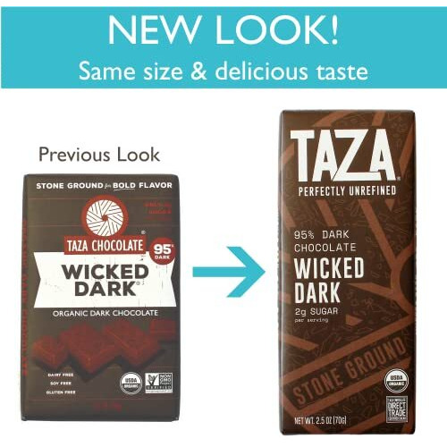 Taza Chocolate Organic Amaze Bar 80% Stone Ground, Sea Salt & Almond, 2.5 Ounce (1 Count), Vegan