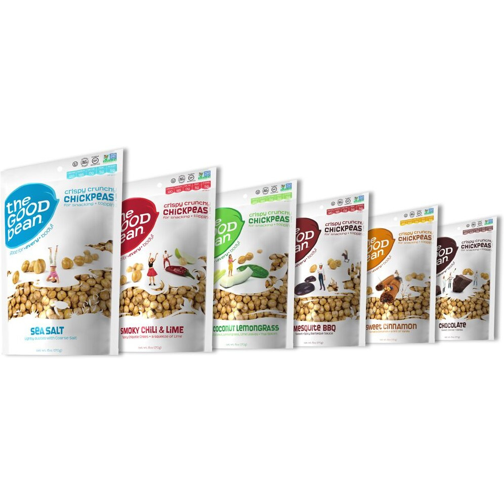 The Good Bean Crunchy Chickpeas, Sea Salt, 6 Ounce - Gluten Free