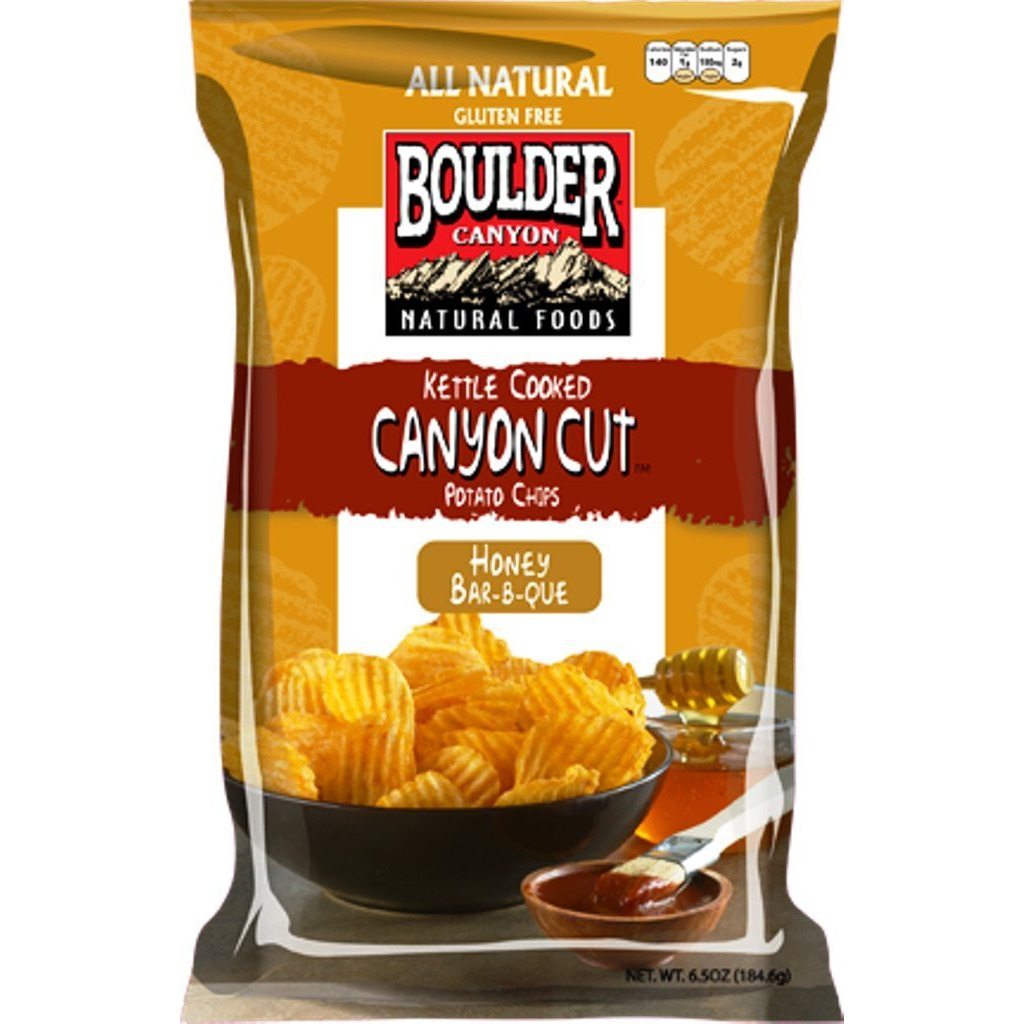 Boulder Canyon Kettle Cooked Potato Chips, Honey Bar-B-Que, 6.5 Ounce (Pack Of 12)