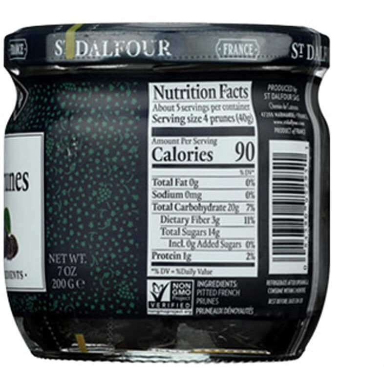 St. Dalfour Deluxe French Prunes - 7Oz - All-Natural, No Sulfites, Preservatives Or Artificial Ingredients - Made In France - 100% From Fruit