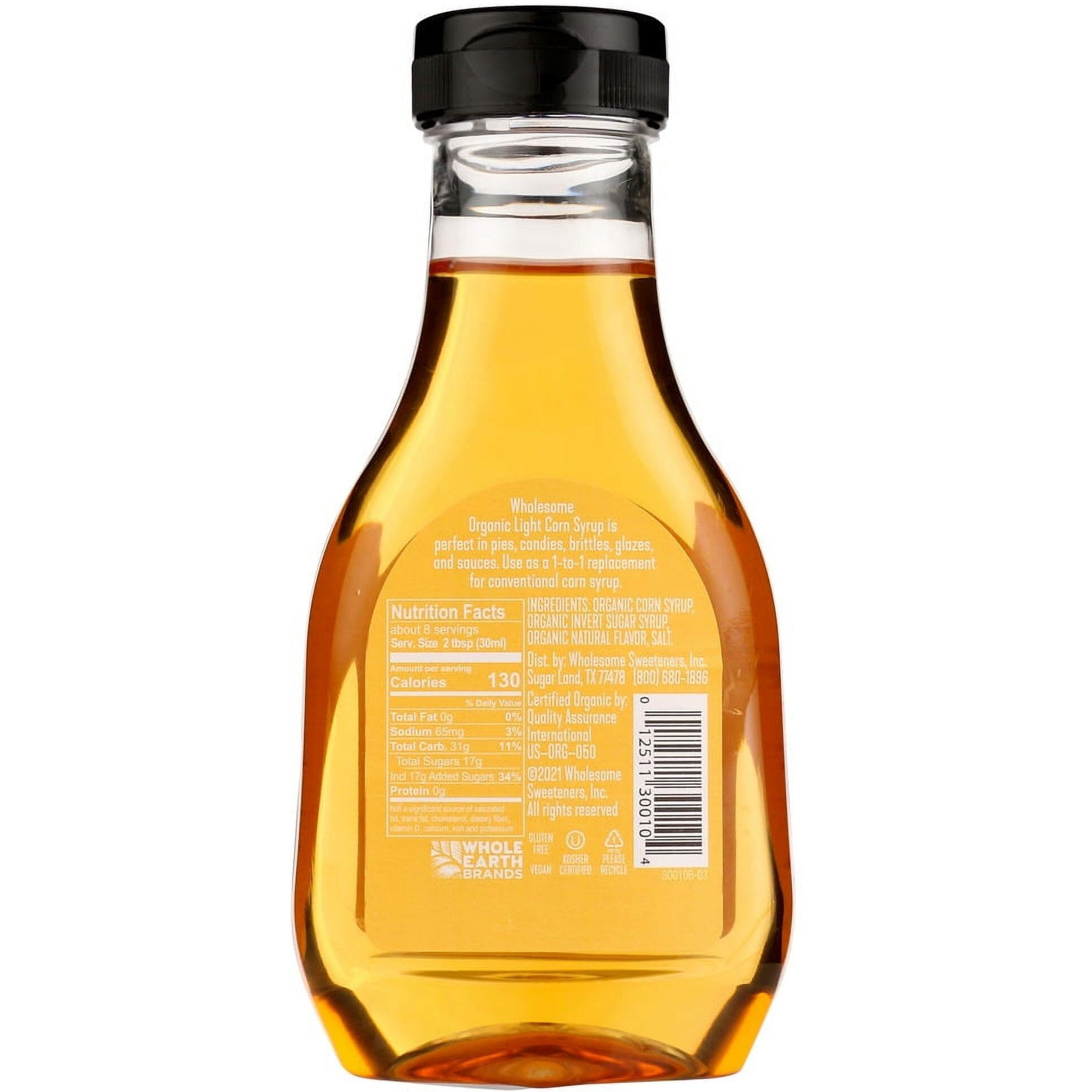 Wholesome Sweeteners 7.7-Ounce Organic Light Corn Syrup, Non Gmo, Gluten Free & Vegan, For Baking And Glazing, 1 Pack