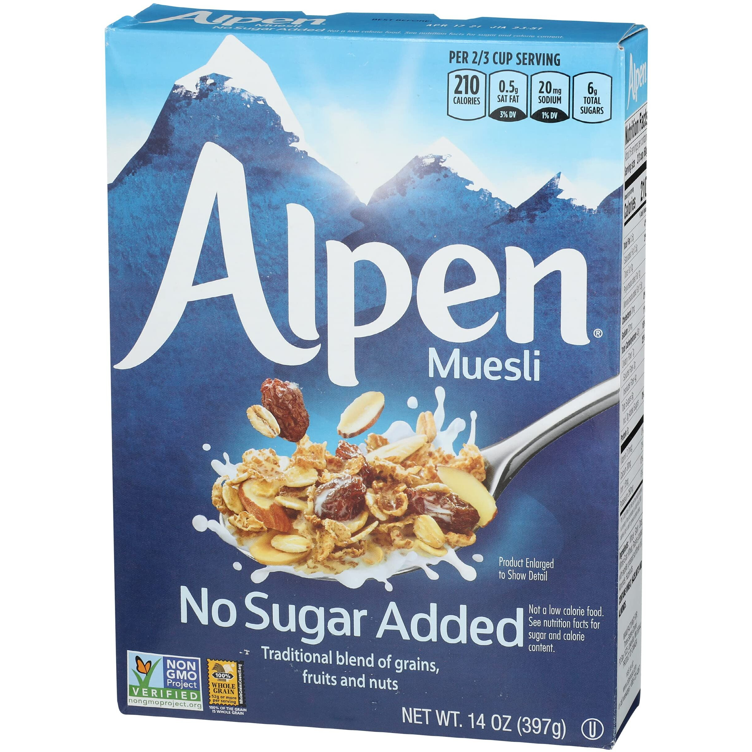 Alpen Cereal, No Sugar Added, 14 Ounce