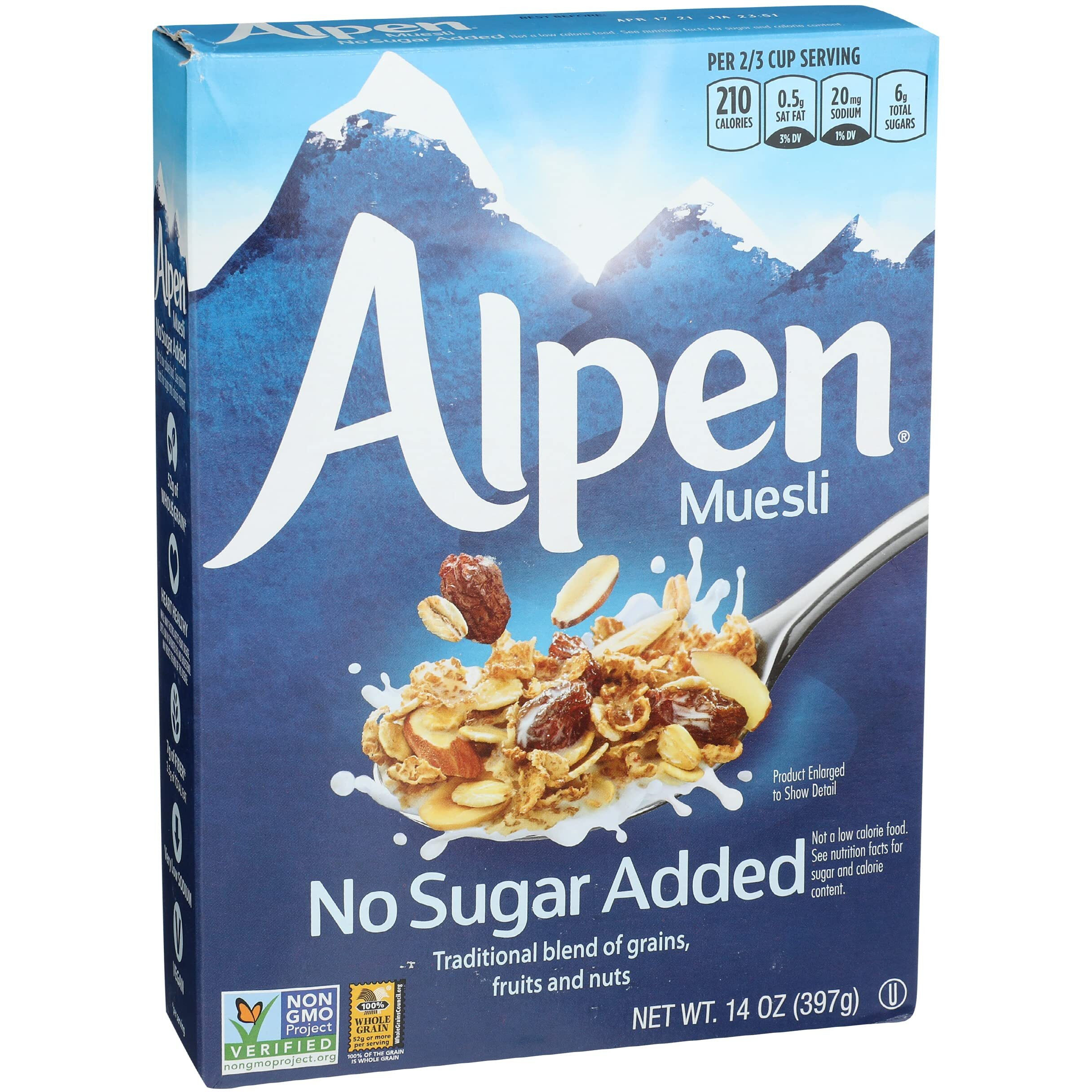 Alpen Cereal, No Sugar Added, 14 Ounce