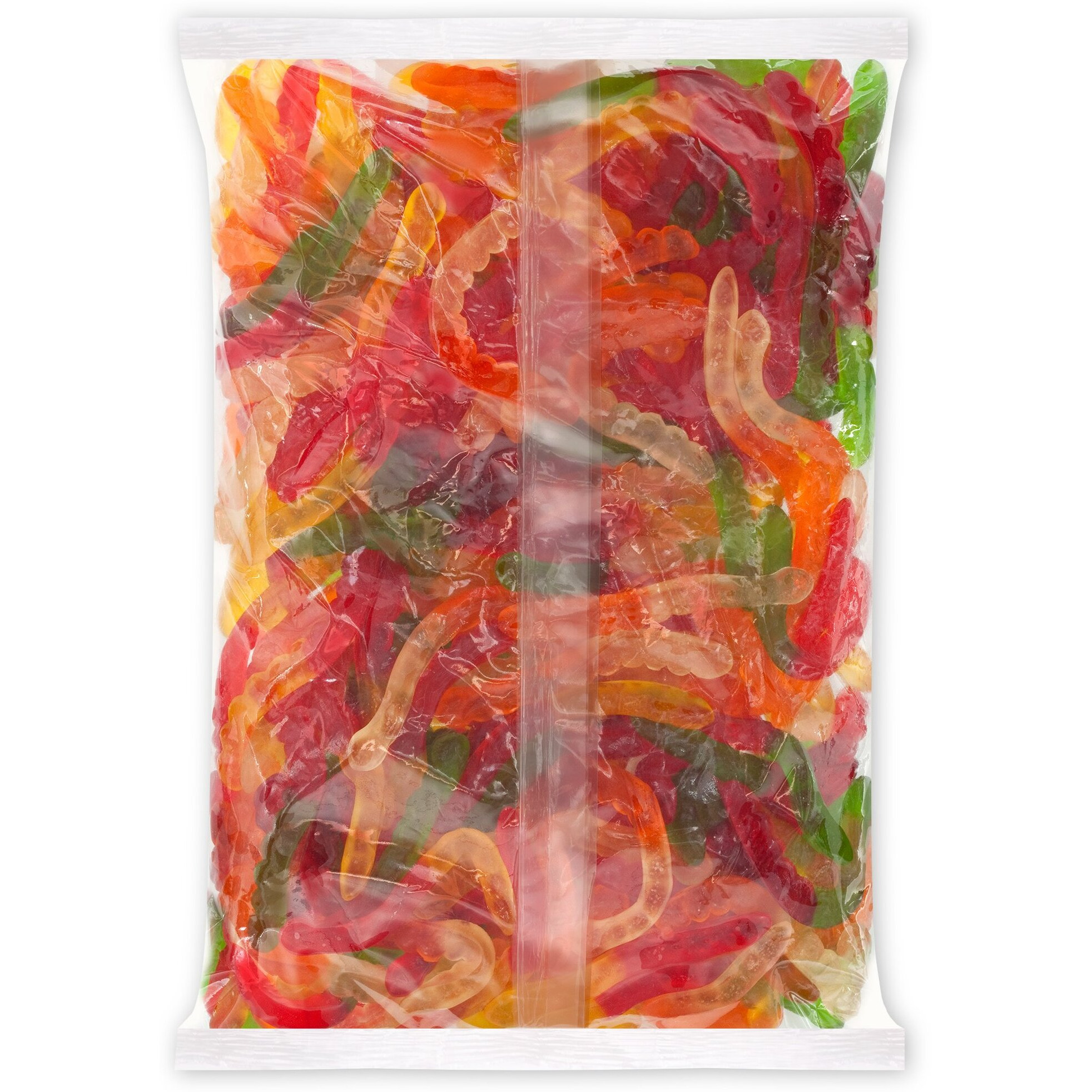 Albanese World's Best Large Assorted Fruit Gummi Worms, 5Lbs Of Candy
