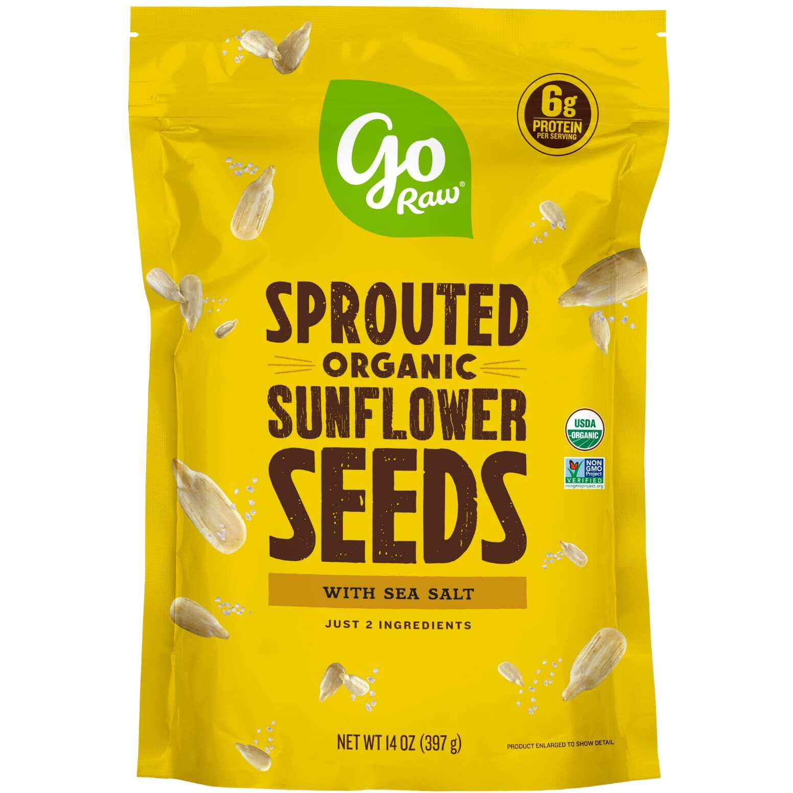 Go Raw Organic Sprouted Sunflower Seeds, 14 Oz, Sea Salted, Keto, Kosher, Superfood