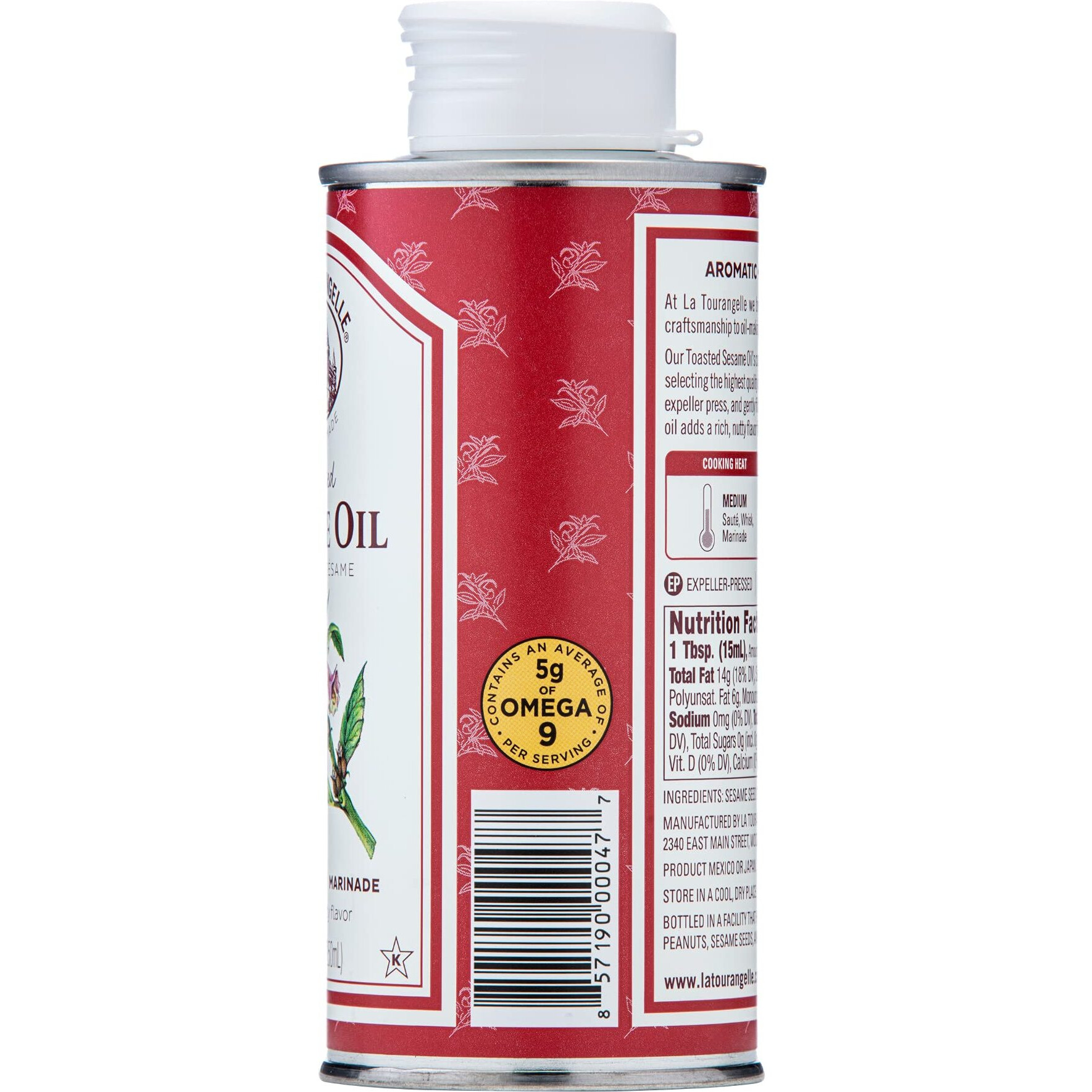 La Tourangelle, Toasted Sesame Oil, Great For Cooking, Add To Noodles, Stir-Fry, Vegetables, Vinaigrettes, And Marinades, 8.45 Fl Oz