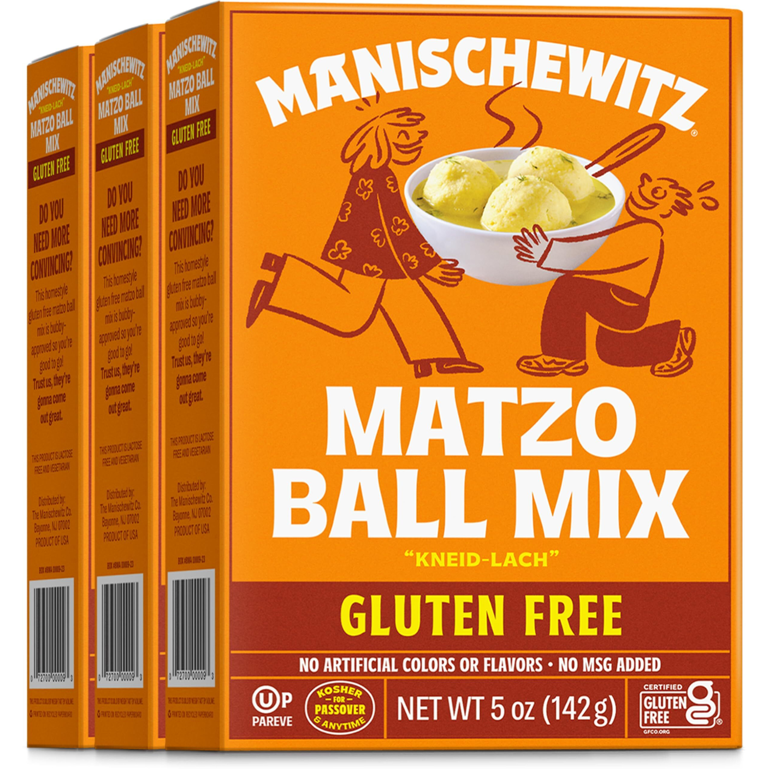 Manischewitz Gluten Free Matzo Ball Mix, 5 Ounce (Pack Of 3) Easy To Prepare, Delicious & Authentic Matzo Balls