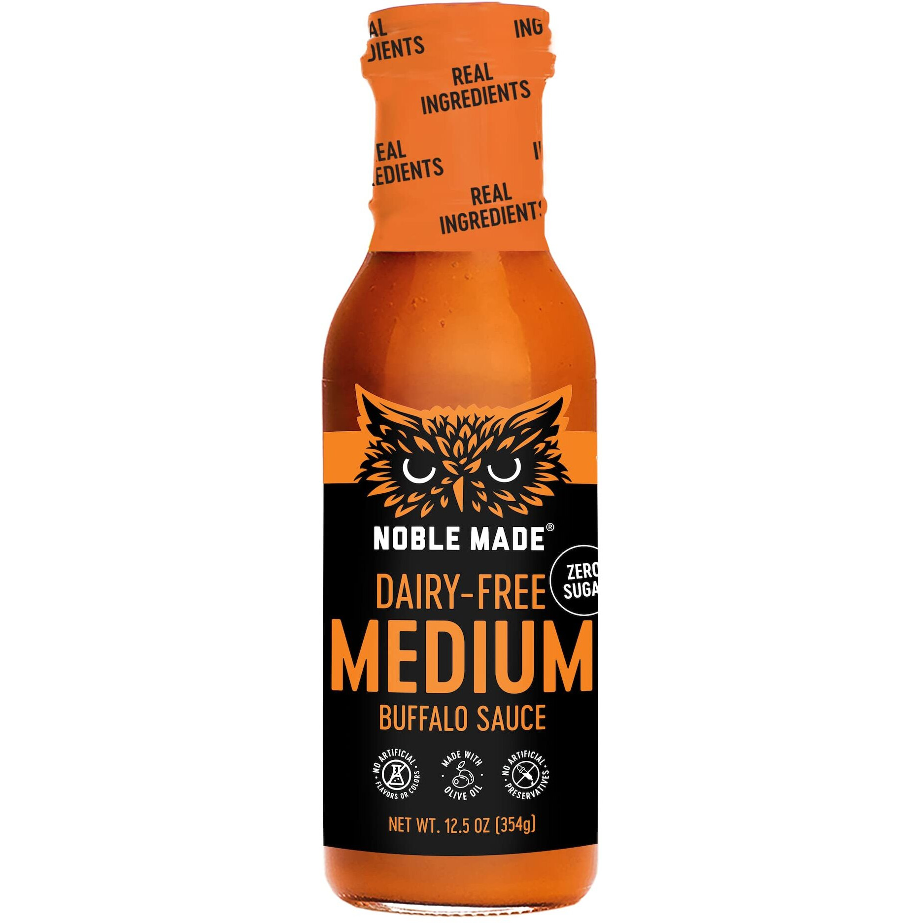 Noble Made Buffalo Sauce, Keto, Gluten Free, Vegan Dipping & Wing Sauce, Low Carb, Dairy Free, Low Calorie, Paleo, Low Sugar, And Whole30 Approved, Medium Buffalo, 12.5 Oz (1 Count)