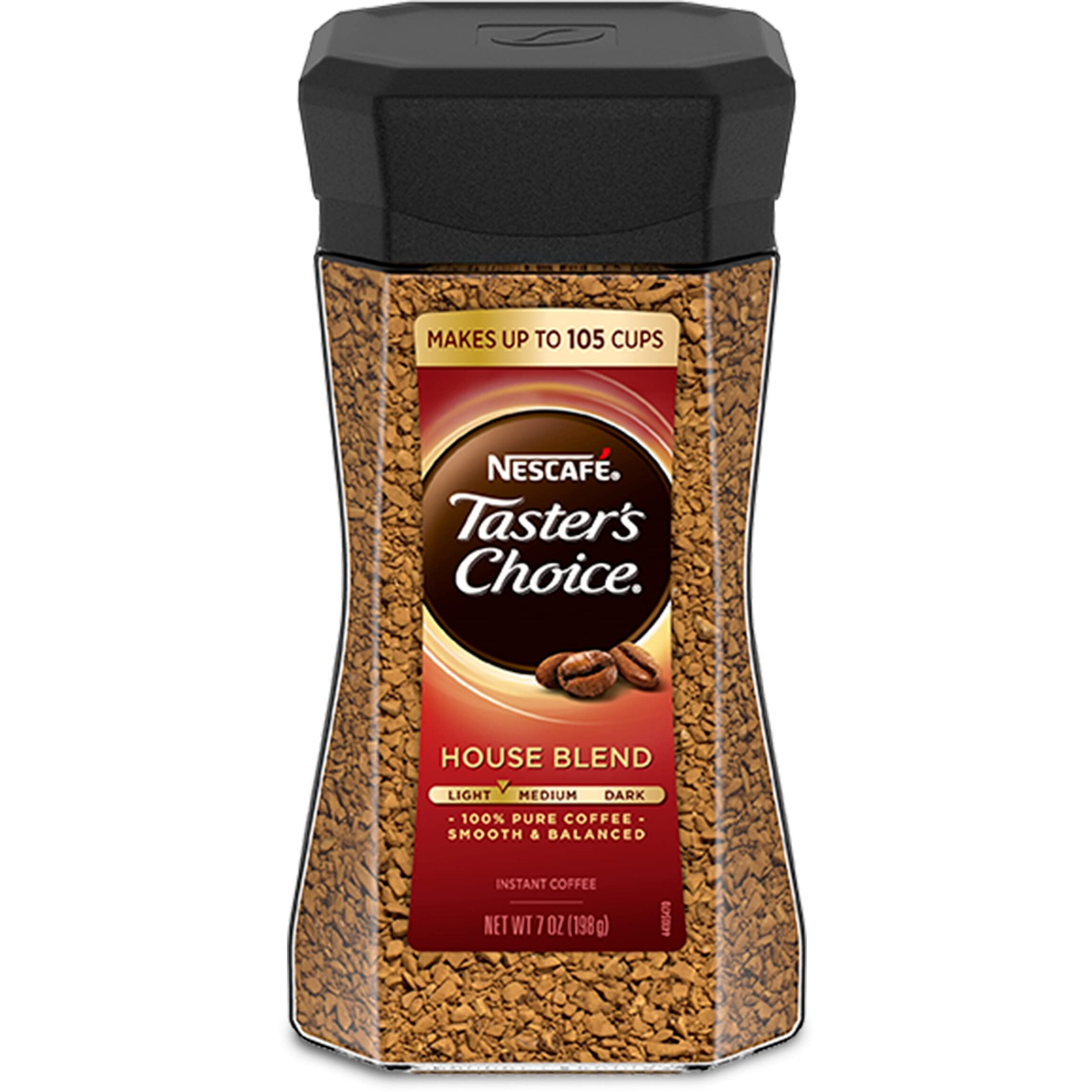 Nescafe Taster's Choice House Blend Medium Light Roast Instant Coffee 7 Oz. Jar