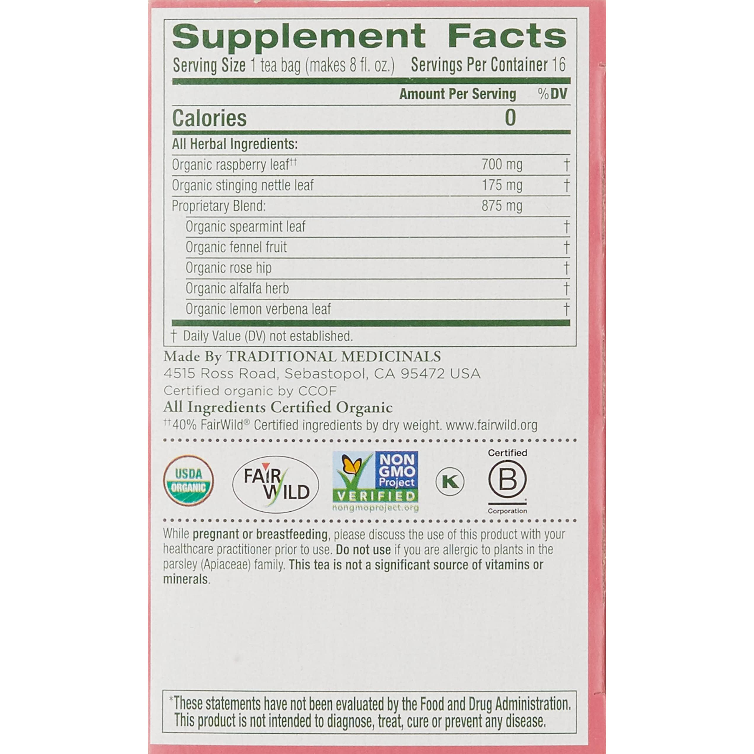 Traditional Medicinals Organic Pregnancy Tea, 16 Ct