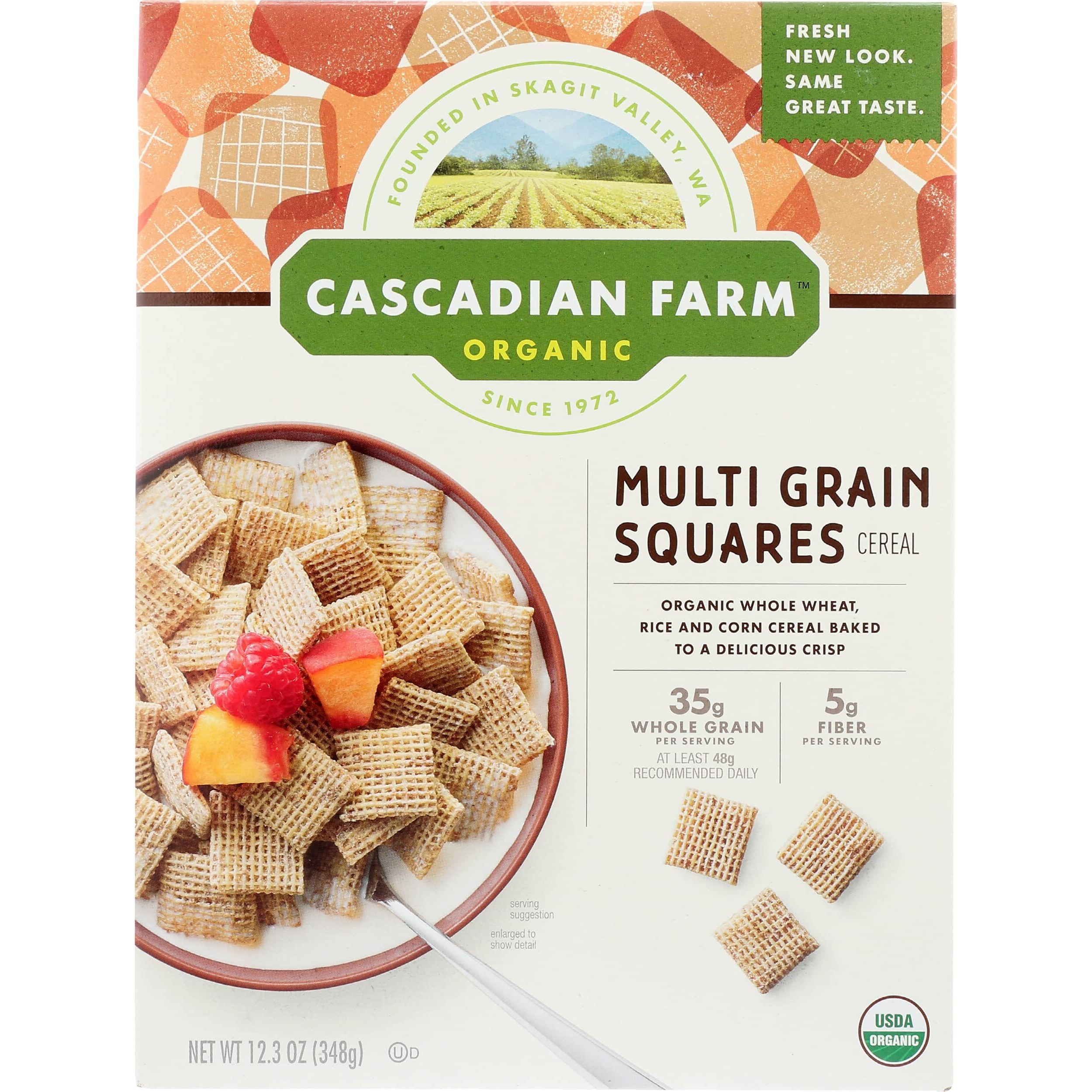 Cascadian Farm Organic Multigrain Squares Cereal, 12.3 Oz