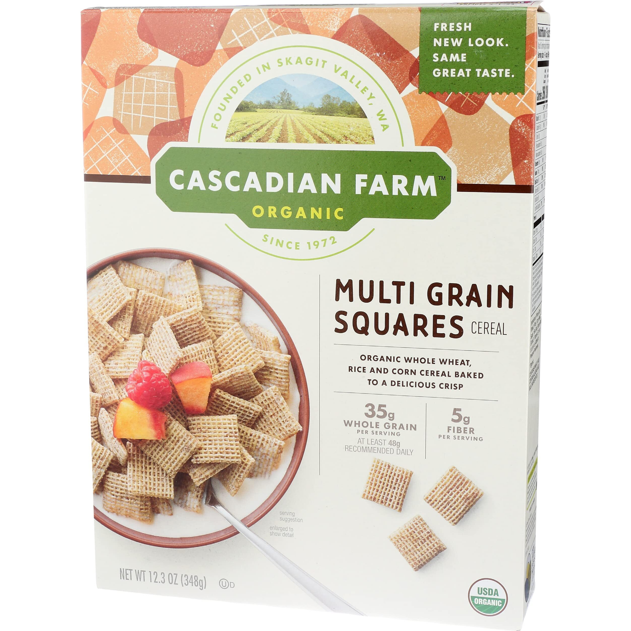 Cascadian Farm Organic Multigrain Squares Cereal, 12.3 Oz