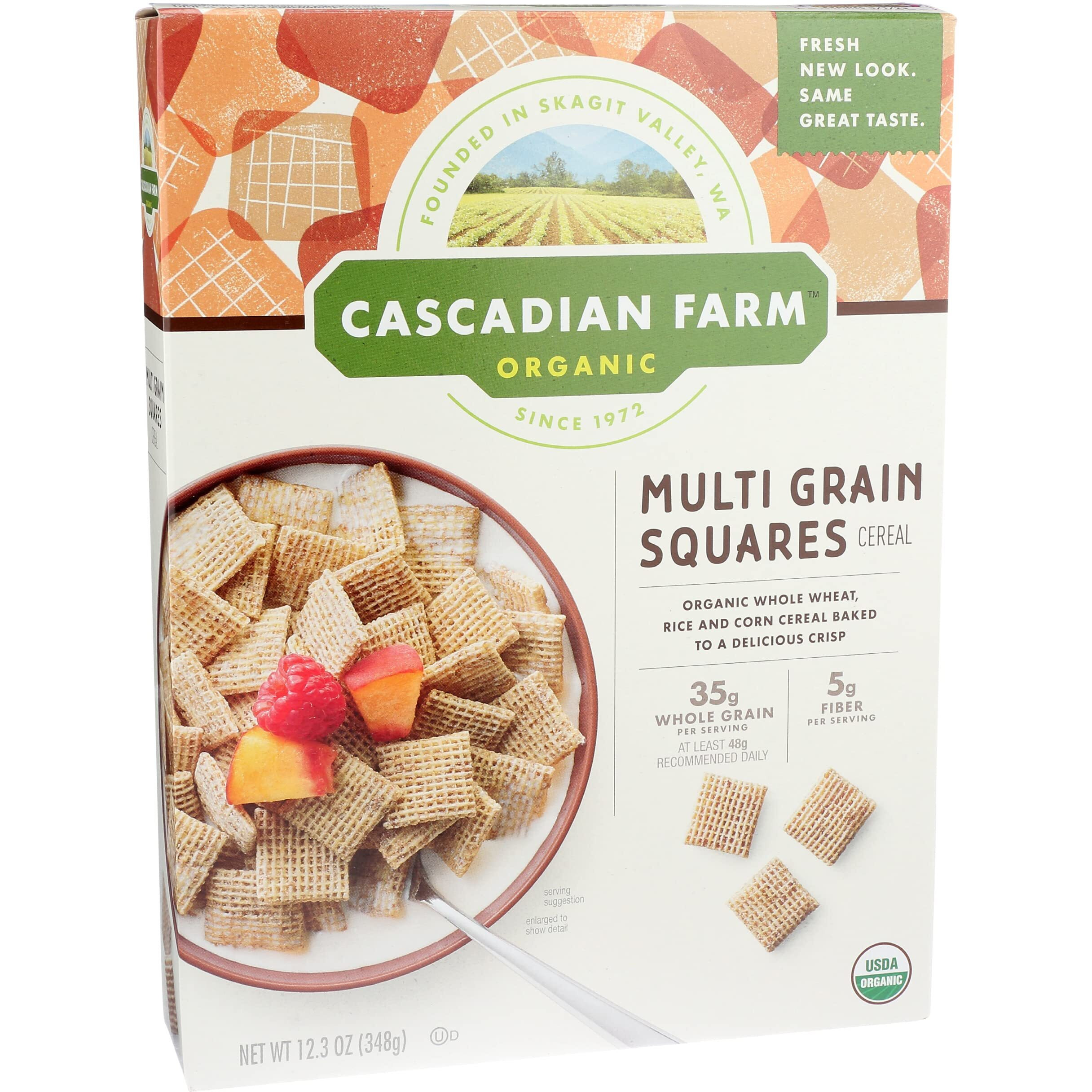 Cascadian Farm Organic Multigrain Squares Cereal, 12.3 Oz