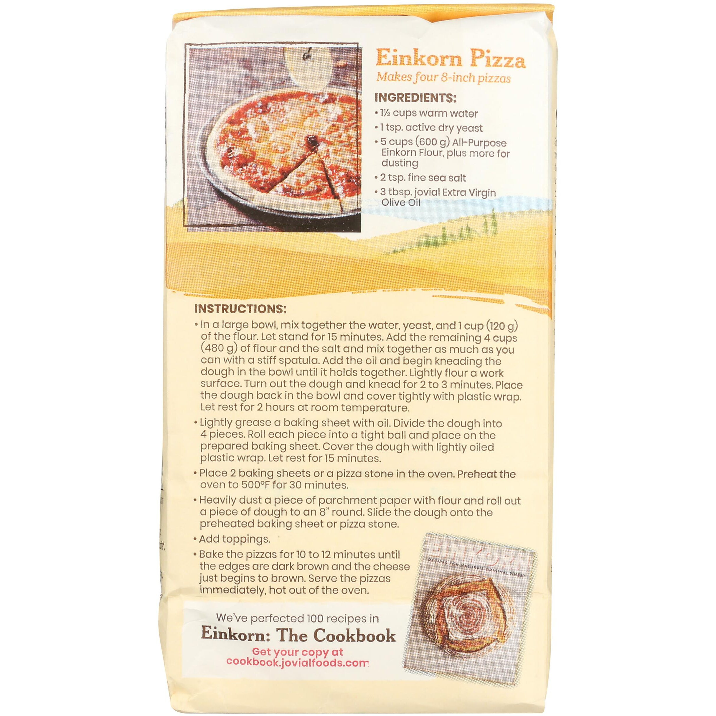 Jovial 100% Organic Einkorn All Purpose Flour - Baking Flour, High Protein, Usda Certified Organic, Unbleached Flour, Product Of Italy - 32 Oz