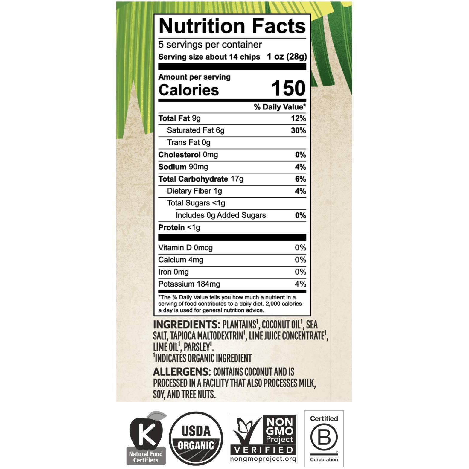Barnana, Plantain Chips, Organic, Acapulco Lime, 5 Oz, 1 Count