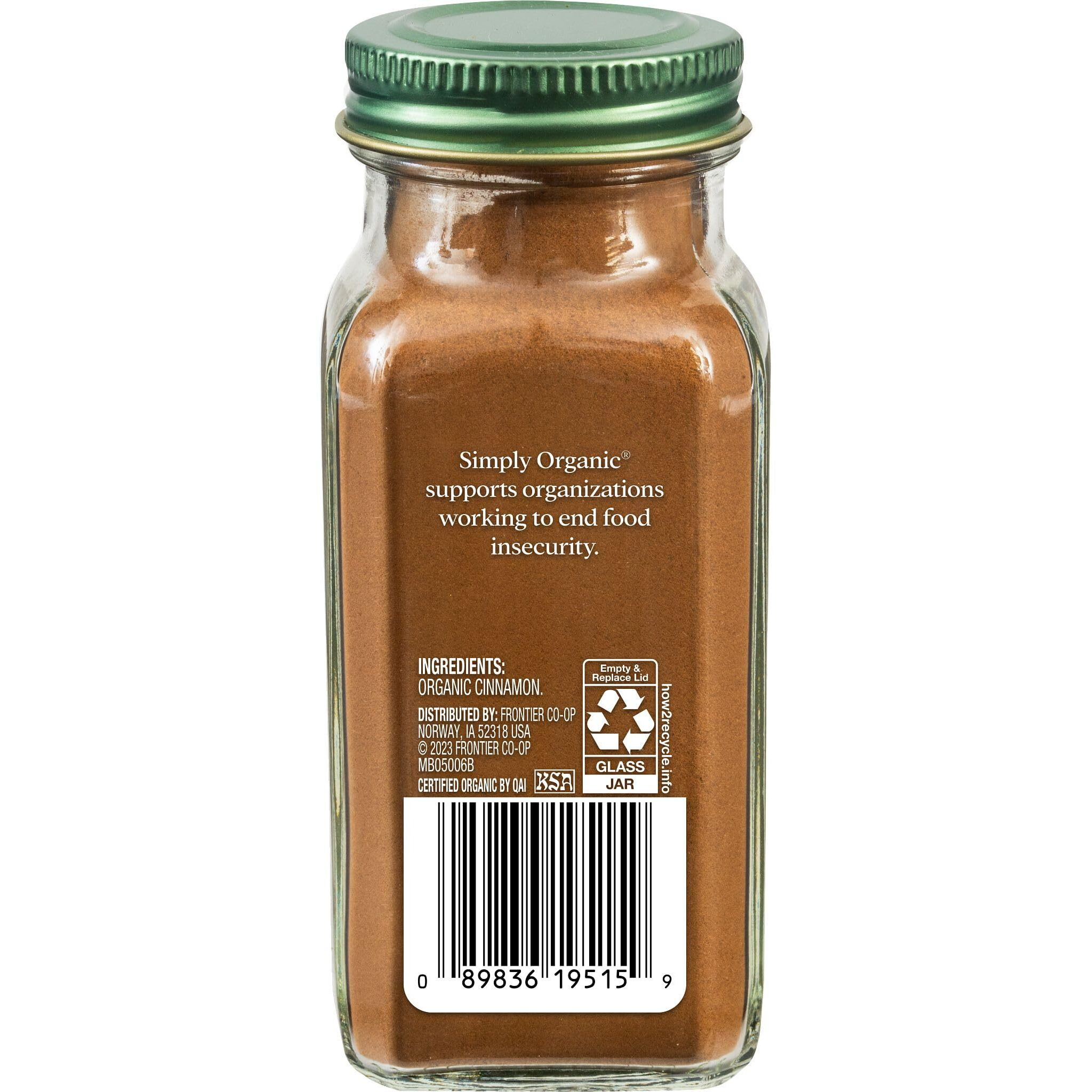 Simply Organic Ground Ceylon Cinnamon, Certified Organic, Vegan | 2.08 Oz | Pack Of 6 | Cinnamomum Verum J. Presl
