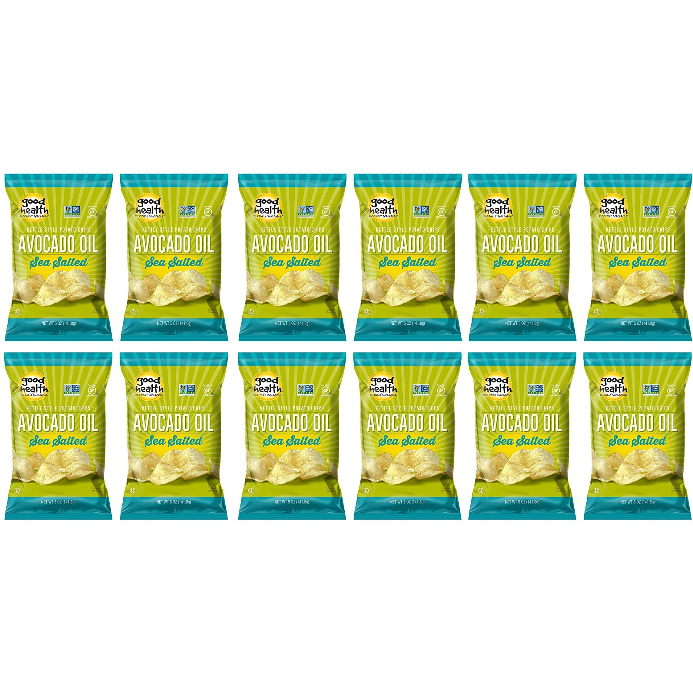 Good Health Avocado Chips Sea Salt, Salted, 5 Ounce (Pack Of 12)