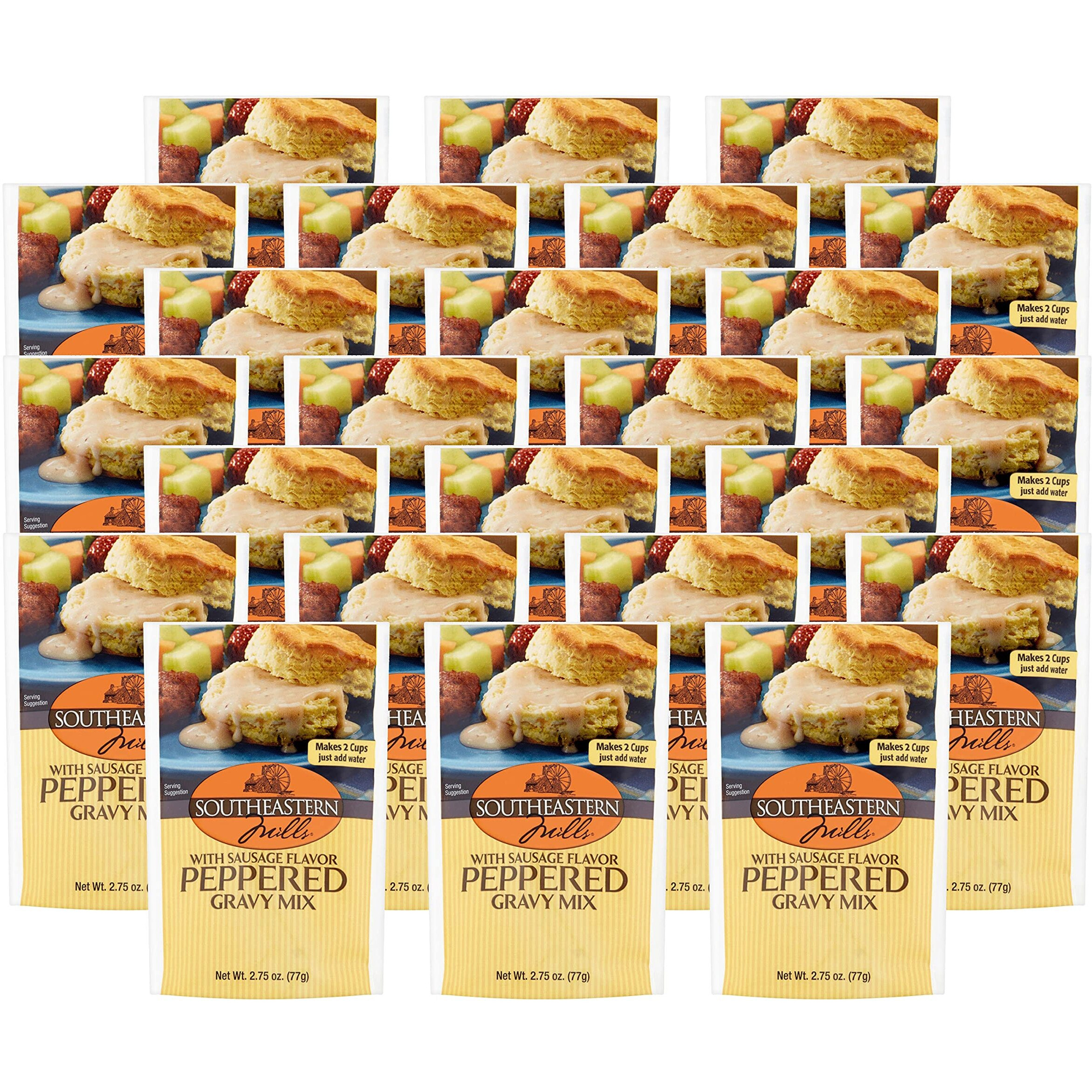 Southeastern Mills Old Fashioned Peppered Gravy Mix, With Sausage Flavor 2.75-Ounce (Pack Of 24)