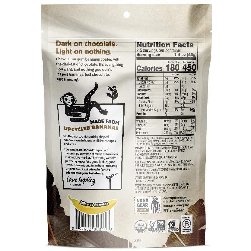 Barnana Dipped Banana Bites, Dark Chocolate, 3.5 Oz