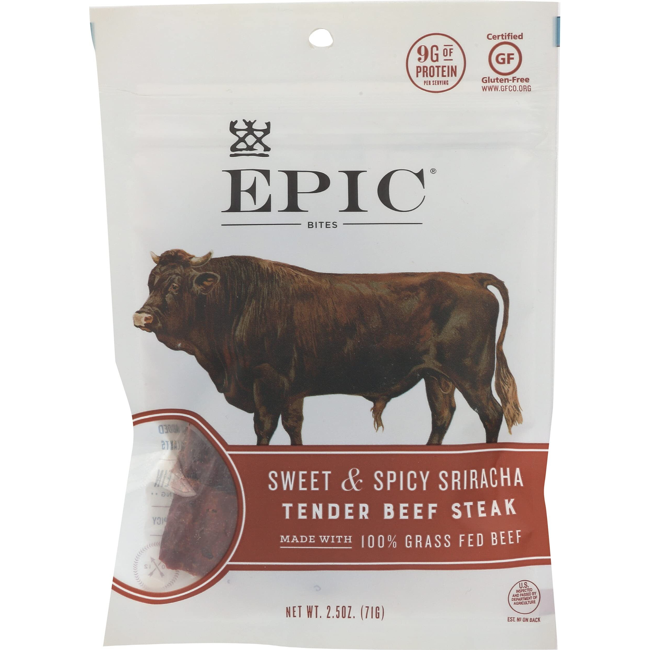 Epic Sriracha Beef Bites, Grass-Fed, Whole30, 2.5Oz