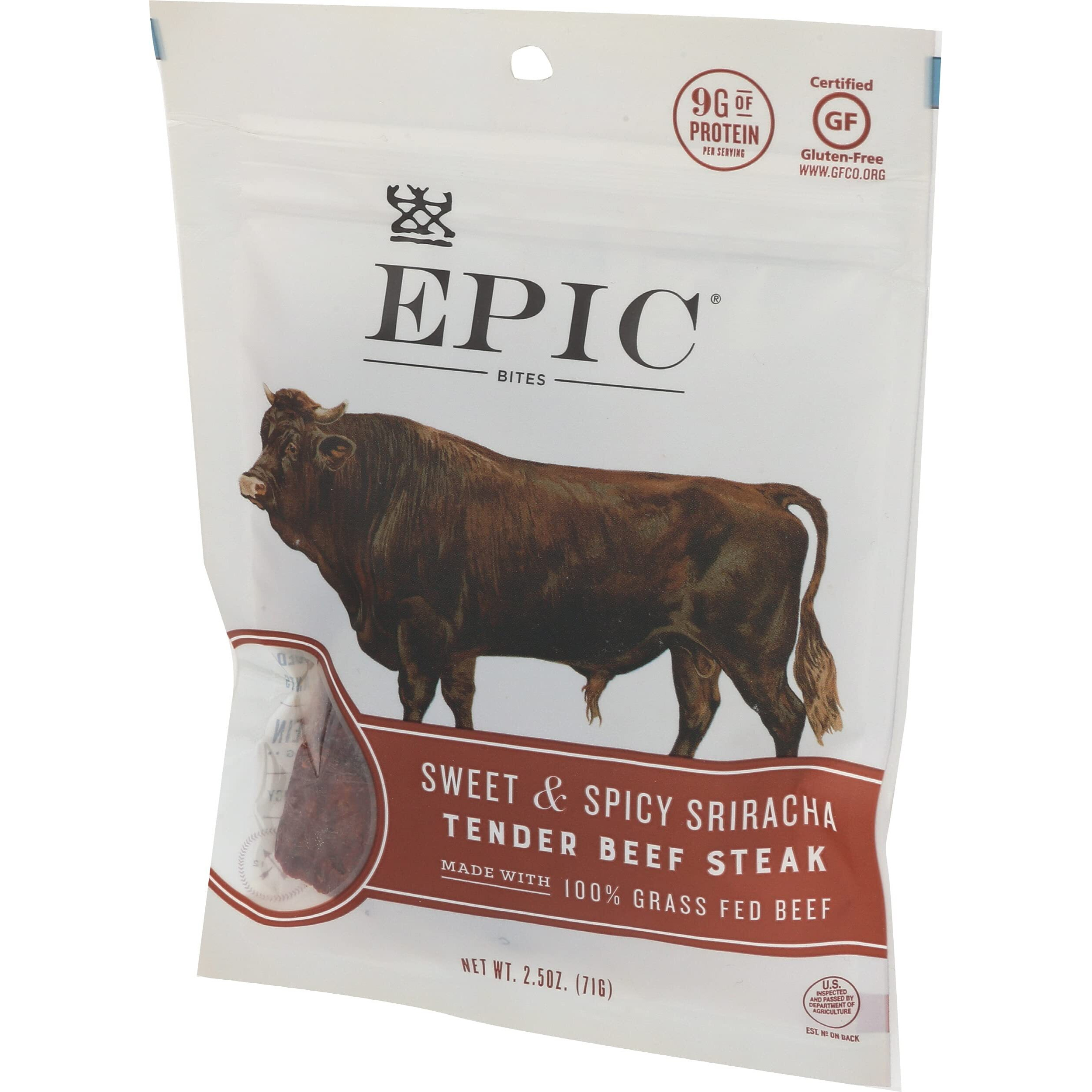 Epic Sriracha Beef Bites, Grass-Fed, Whole30, 2.5Oz