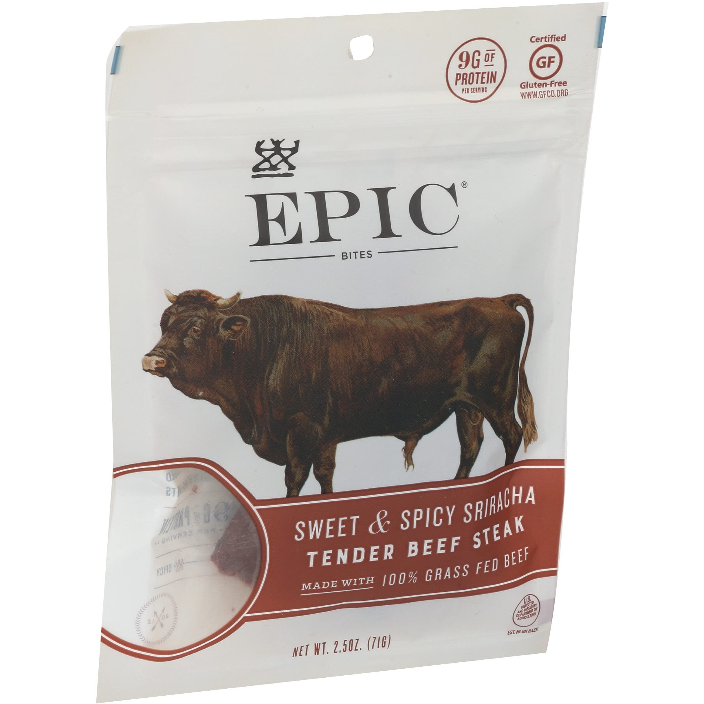 Epic Sriracha Beef Bites, Grass-Fed, Whole30, 2.5Oz
