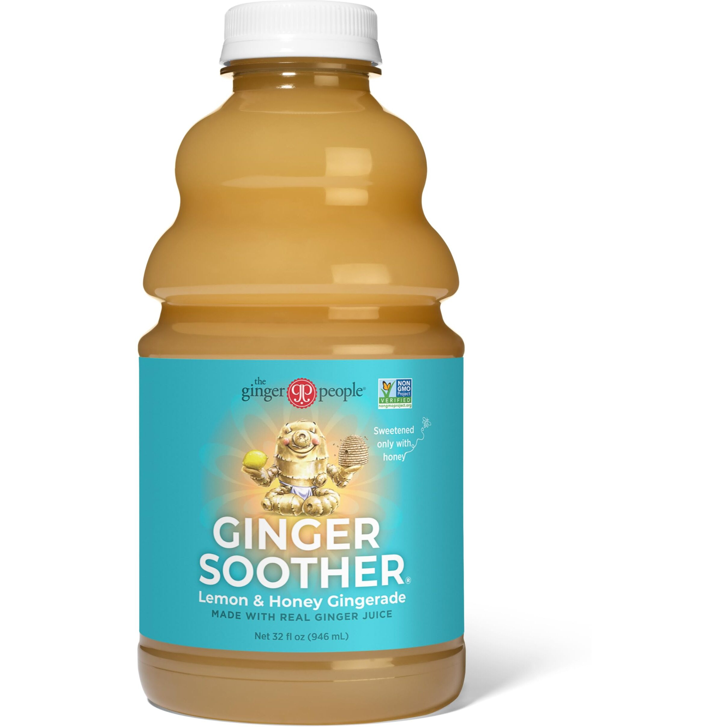 Lemon And Honey Gingerade, Ginger Soother By The Ginger People - Lemon And Honey Flavor, Premium Quality Ginger Juice, Single - 32 Oz (Pack Of 1)