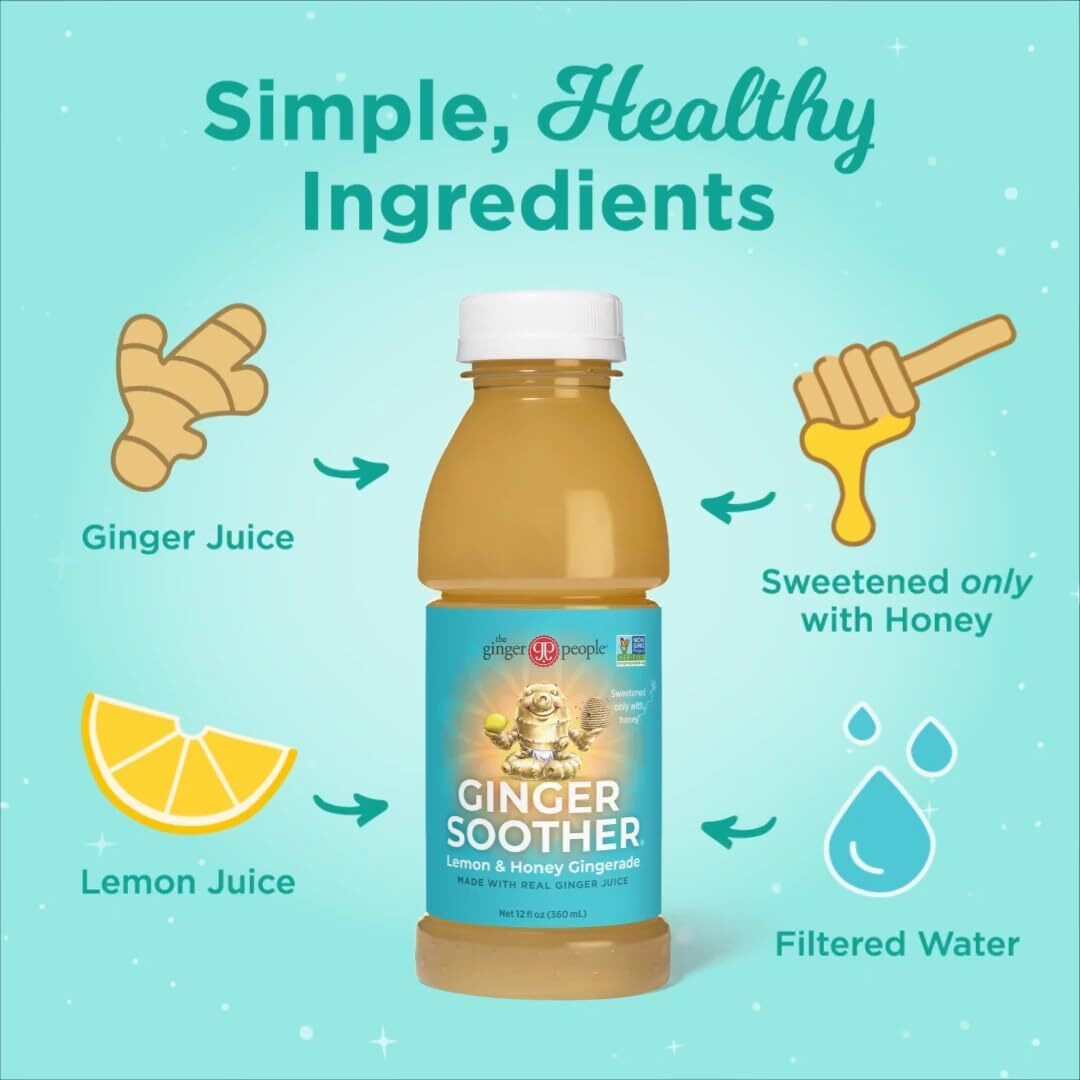Lemon And Honey Gingerade, Ginger Soother By The Ginger People - Lemon And Honey Flavor, Premium Quality Ginger Juice, Single - 32 Oz (Pack Of 1)