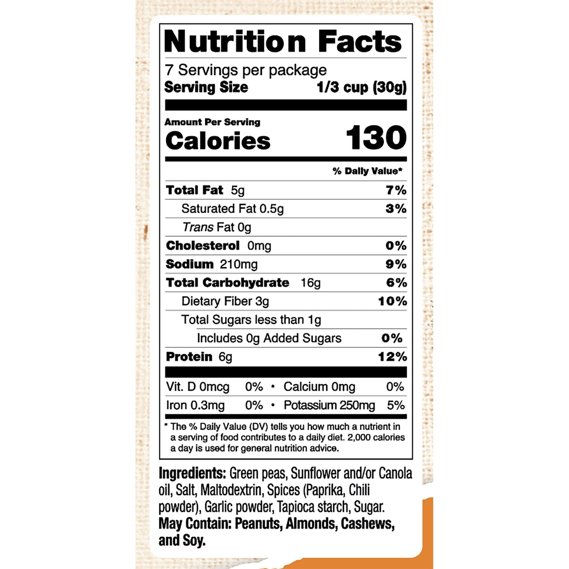 Majans Bhuja Gluten Free Snack Mix, Non-Gmo | No Preservatives | Vegetarian Friendly | No Artificial Colors Or Flavors, Crunchy Seasoned Peas, 7 Ounce