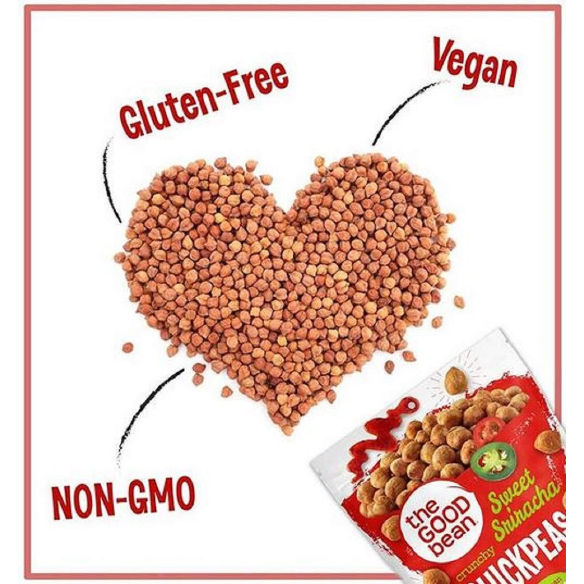 The Good Bean Crunchy Chickpeas Snacks, Sweet Sriracha , 6 Ounce