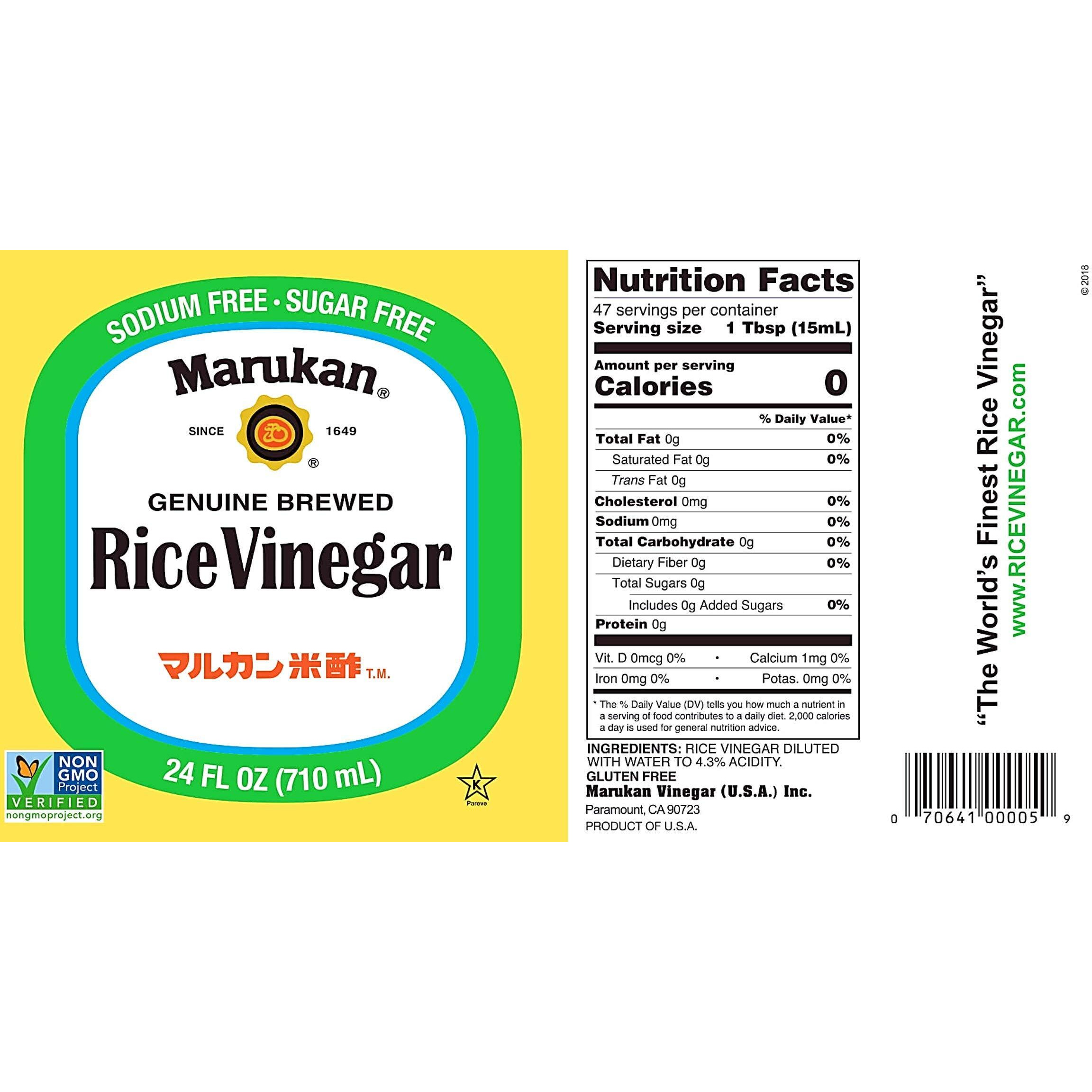 Marukan Genuine Brewed Rice Vinegar, 24 Oz