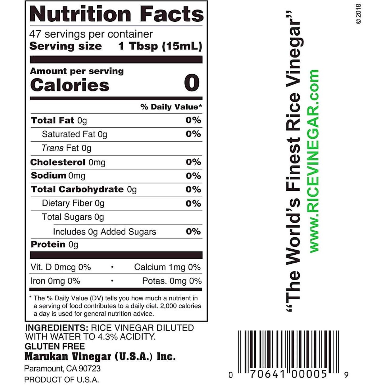 Marukan Genuine Brewed Rice Vinegar, 24 Oz