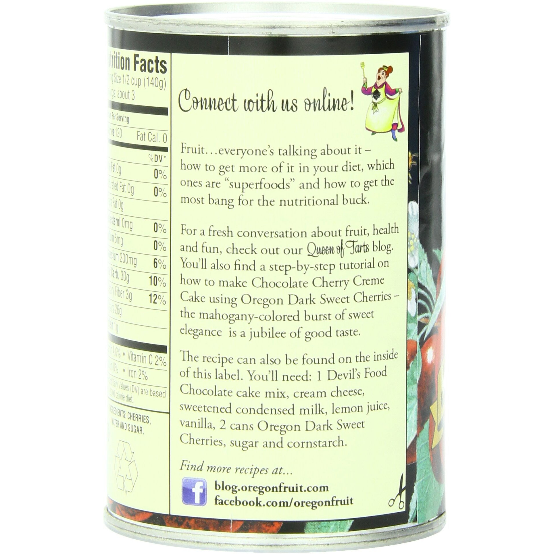 Oregon Fruit Products Dark Sweet Cherries In Heavy Syrup, 15 Ounce (Pack Of 8)